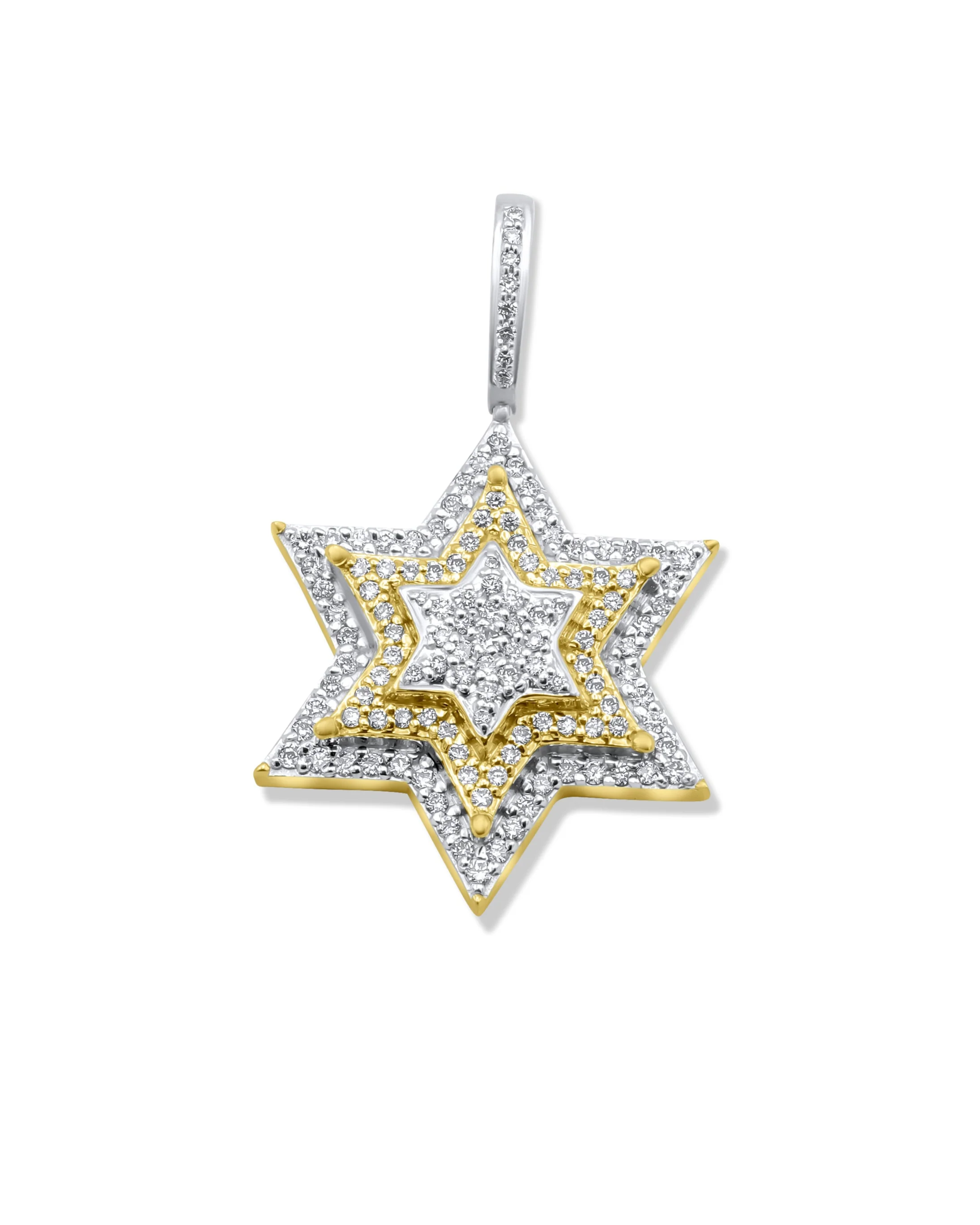 14K Gold Diamond Star Pendant 0.79 CT