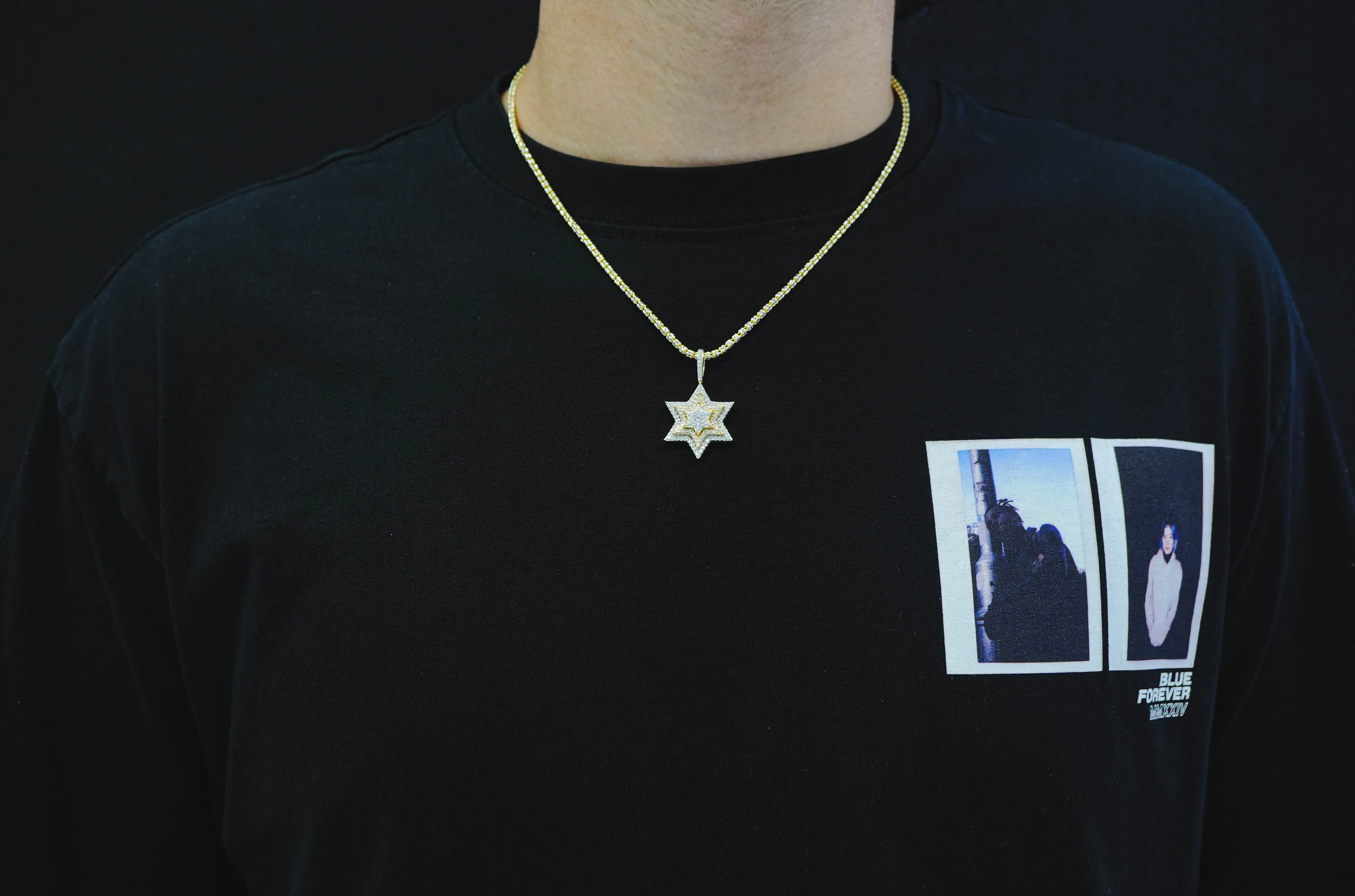 14K Gold Diamond Star Pendant 0.79 CT - Image 2