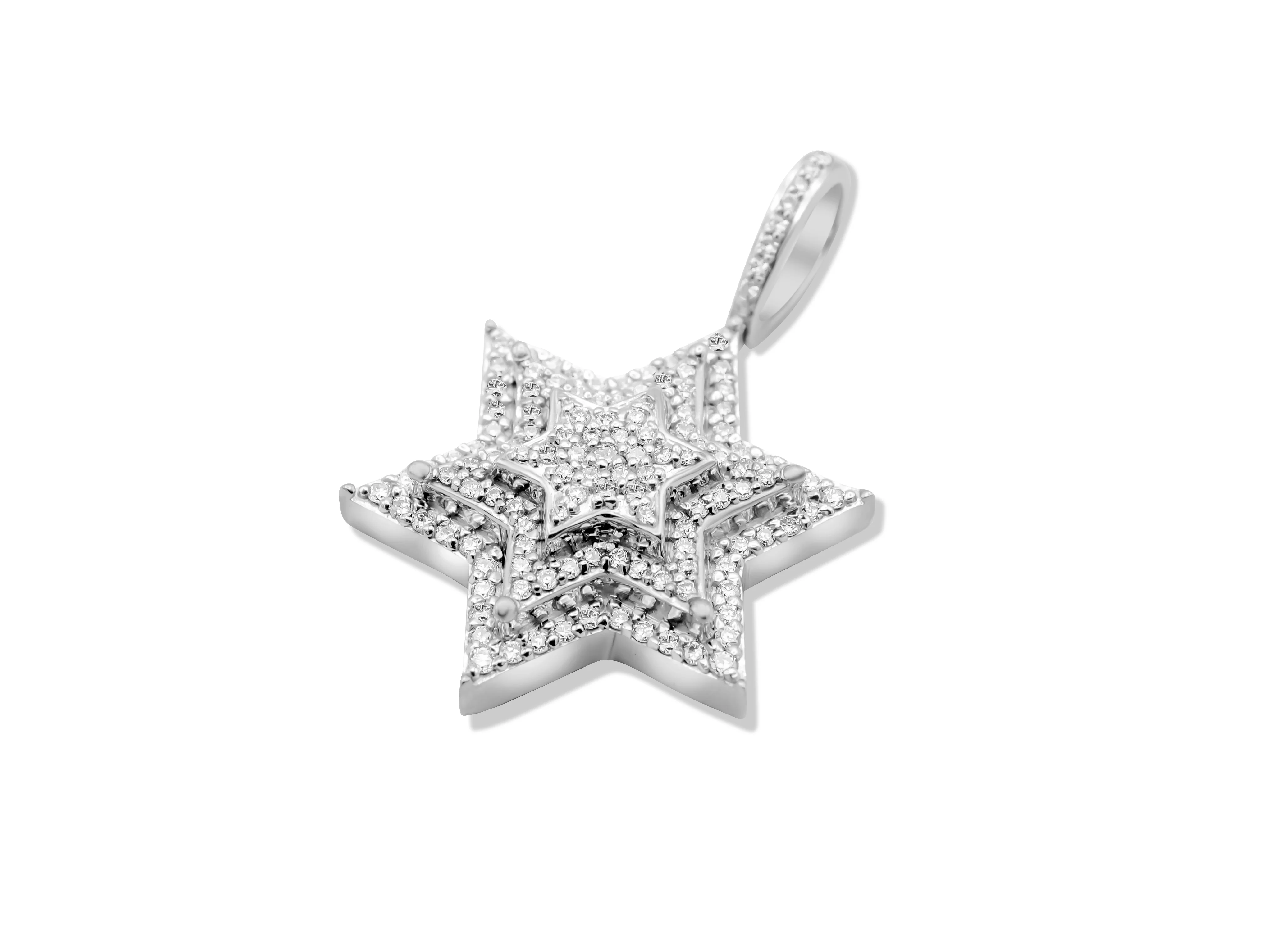 14K Gold Diamond Star Pendant 0.79 CT - Image 5