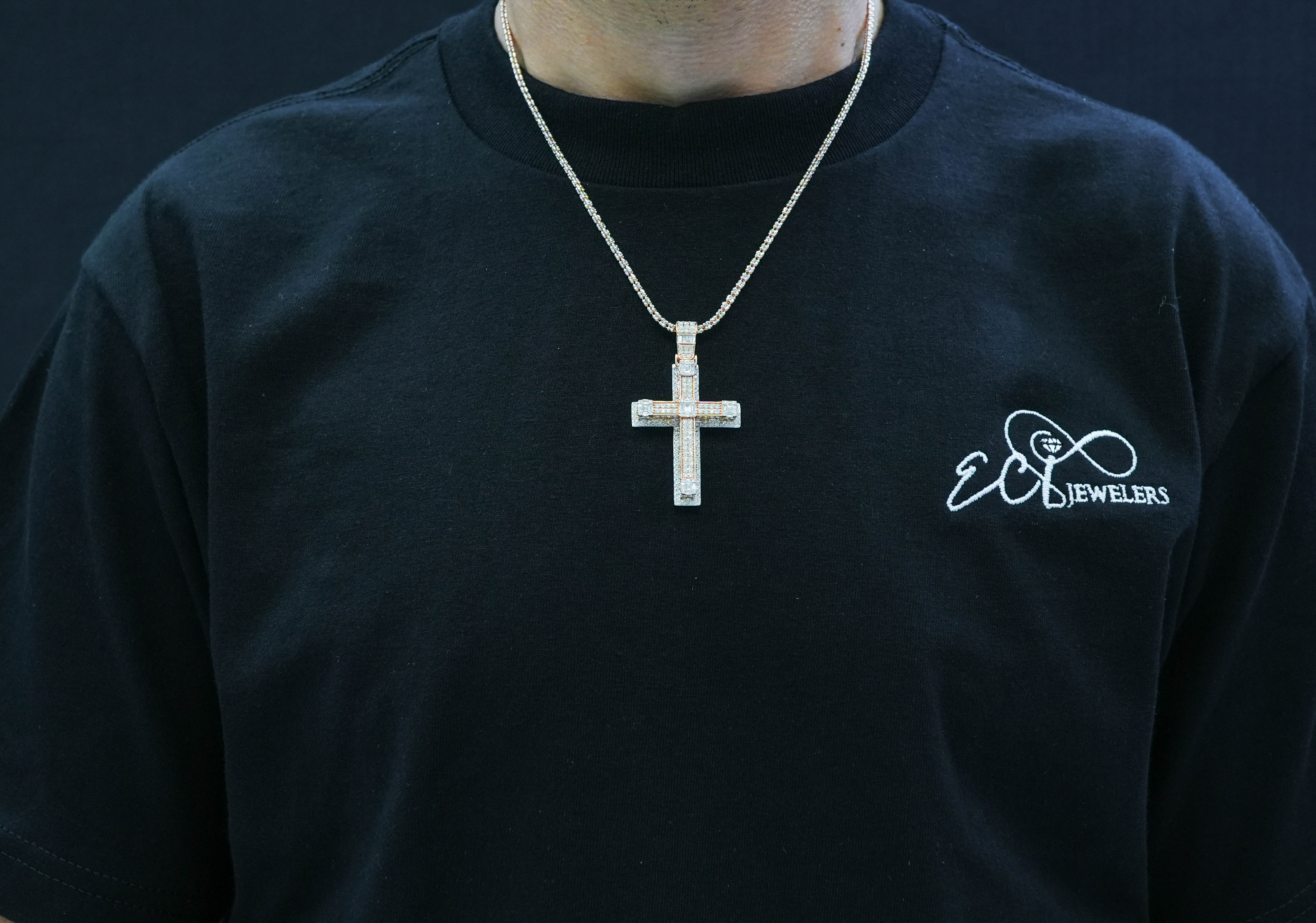 14K Gold Diamond Cross Pendant 3.81 CT - Image 10
