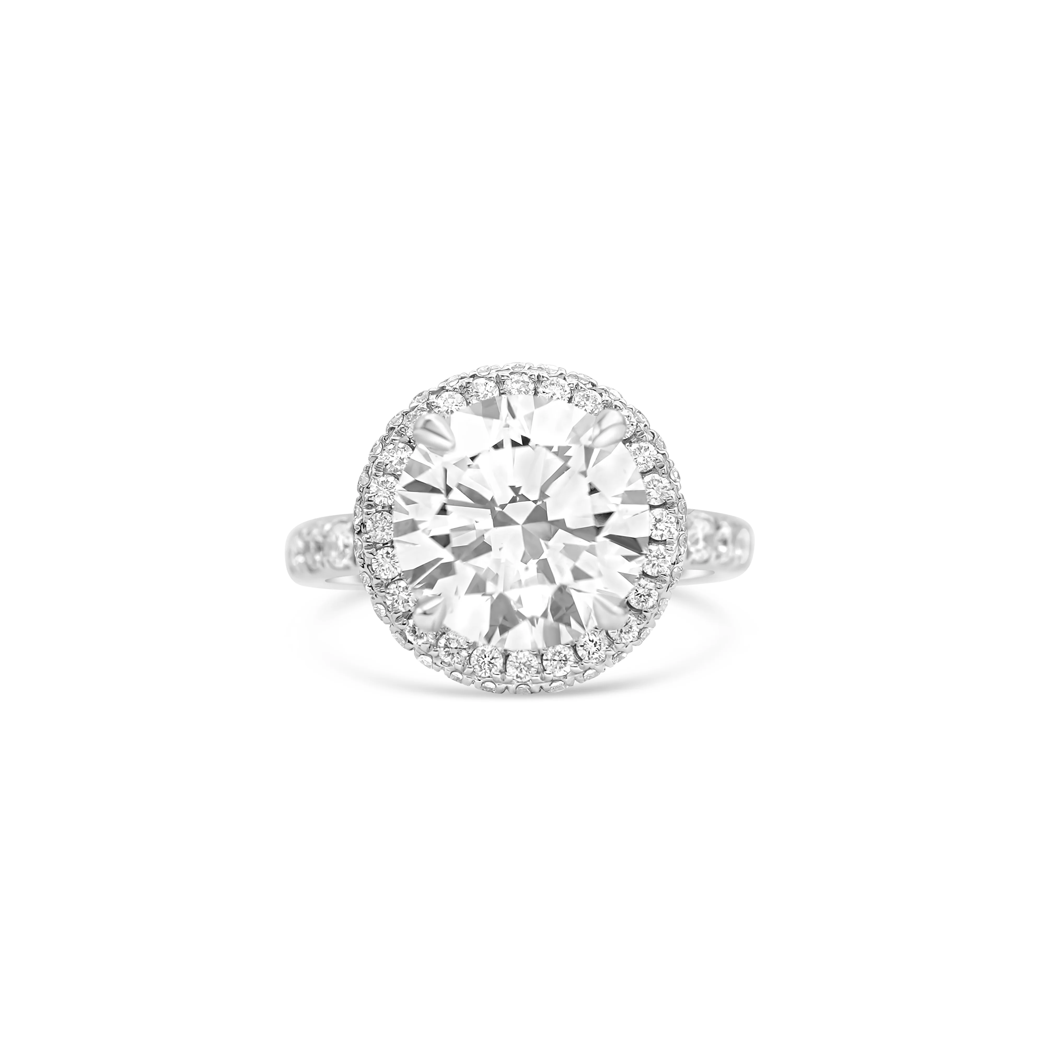 18K White Gold Round-Cut Diamond Engagement Ring 4.98 CT