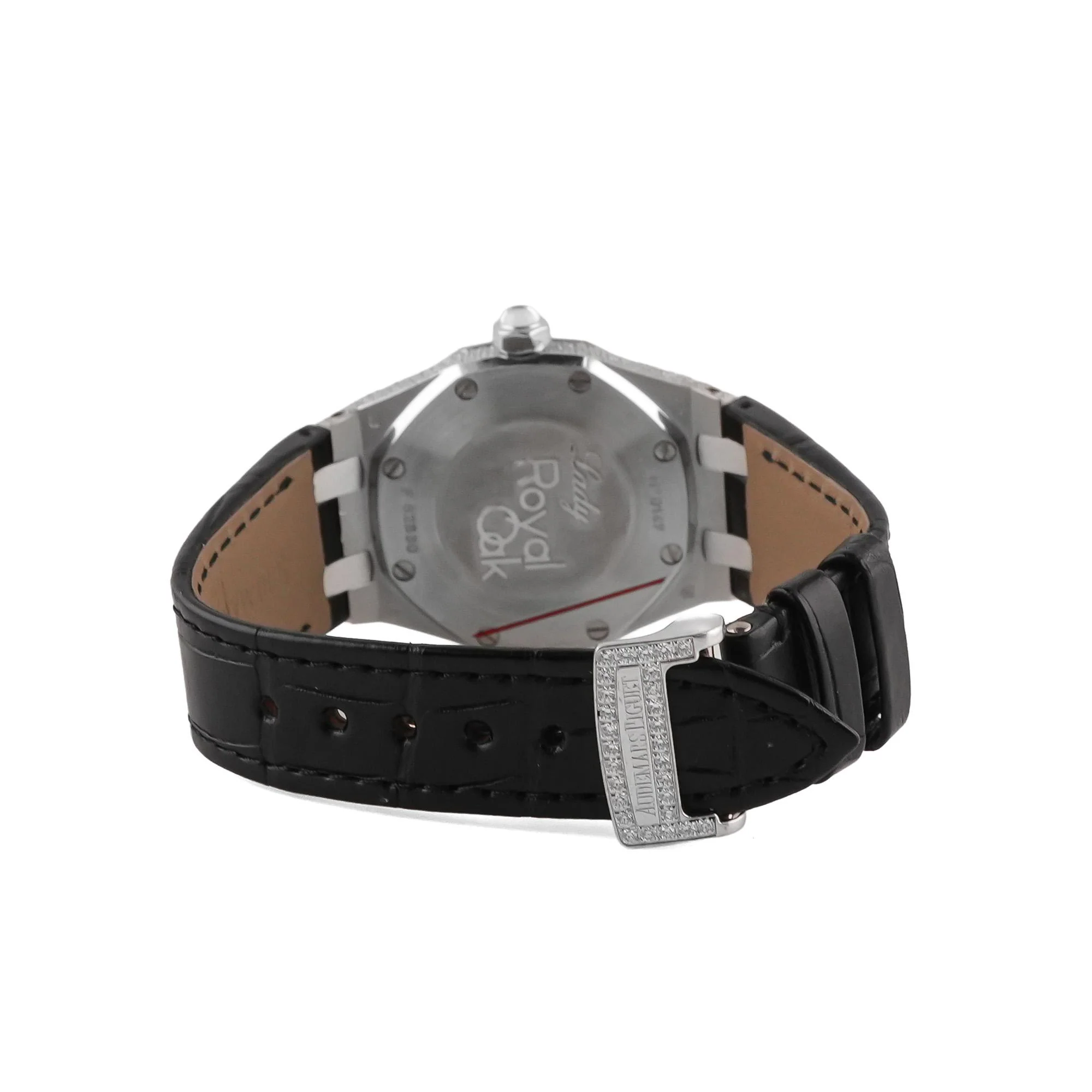 Audemars Piguet 67605BC.ZZ.D070SU.01 Royal Oak Lady 33 mm 18K White Gold Diamond Bezel MOP Diamond Dial Leather Strap Box and Papers 2015 - Image 5
