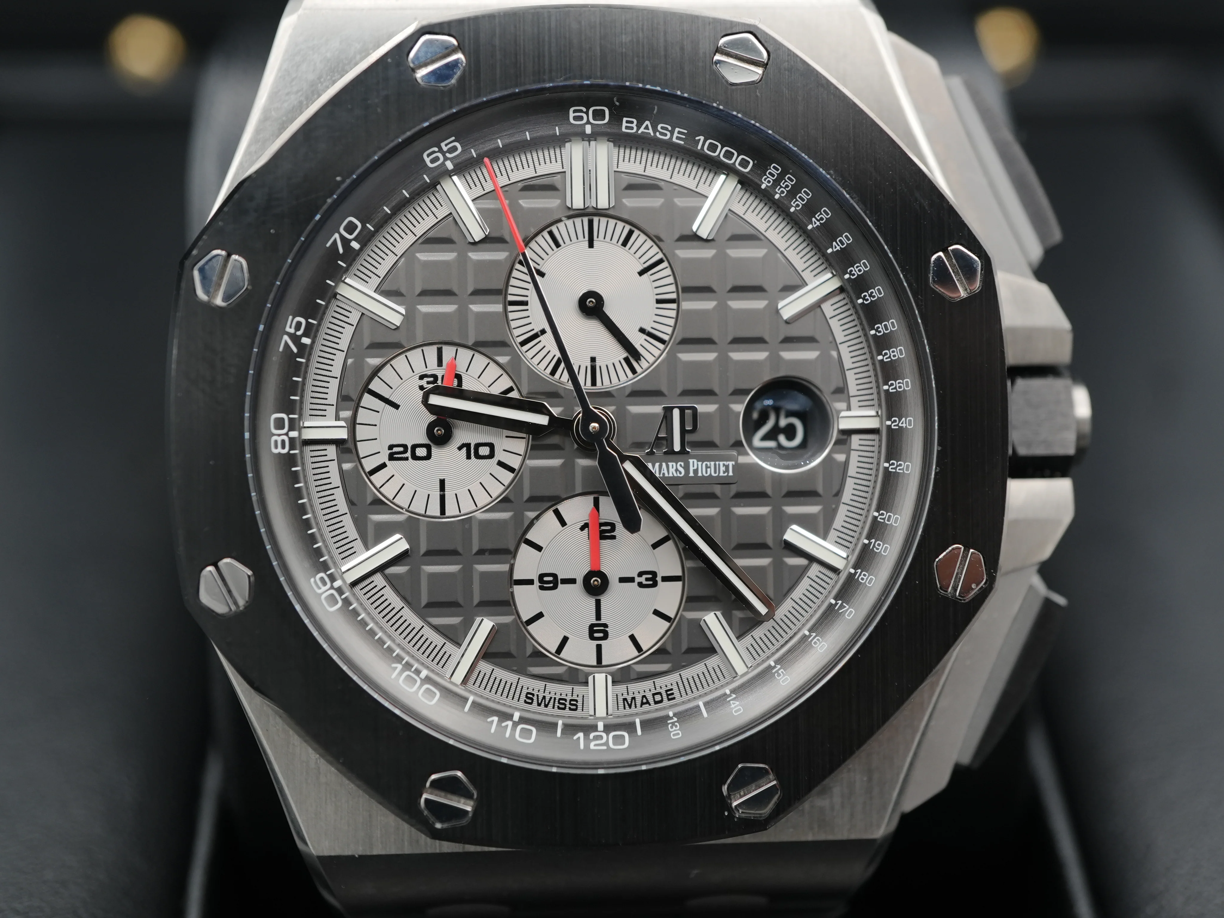Audemars Piguet Royal Oak Offshore Chronograph Titanium Slate-Grey Dial Rubber Bracelet Complete Set 2017 - Image 3