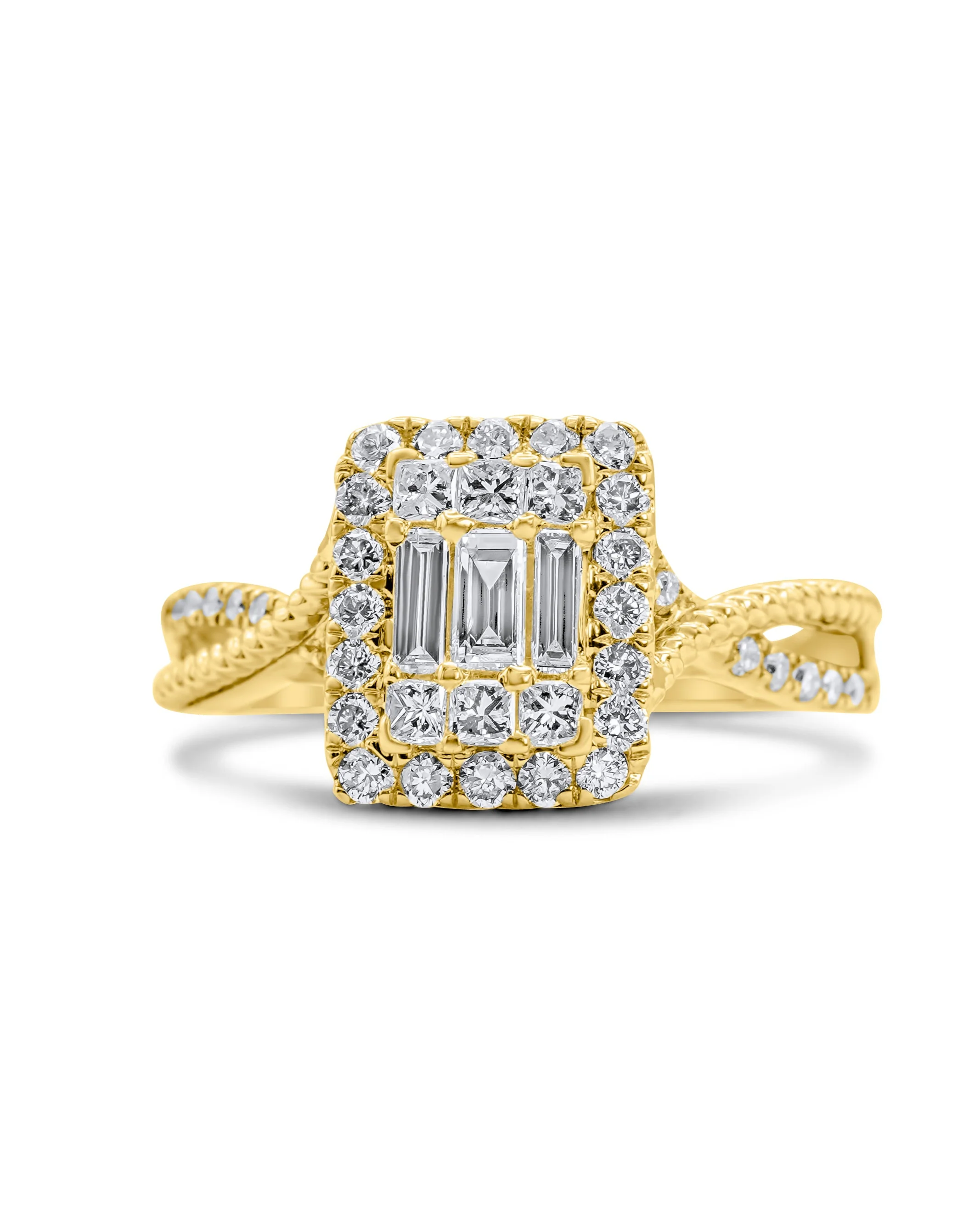 14K Yellow Gold Ladies' Diamond Criss Cross Ring (0.53 CTW)