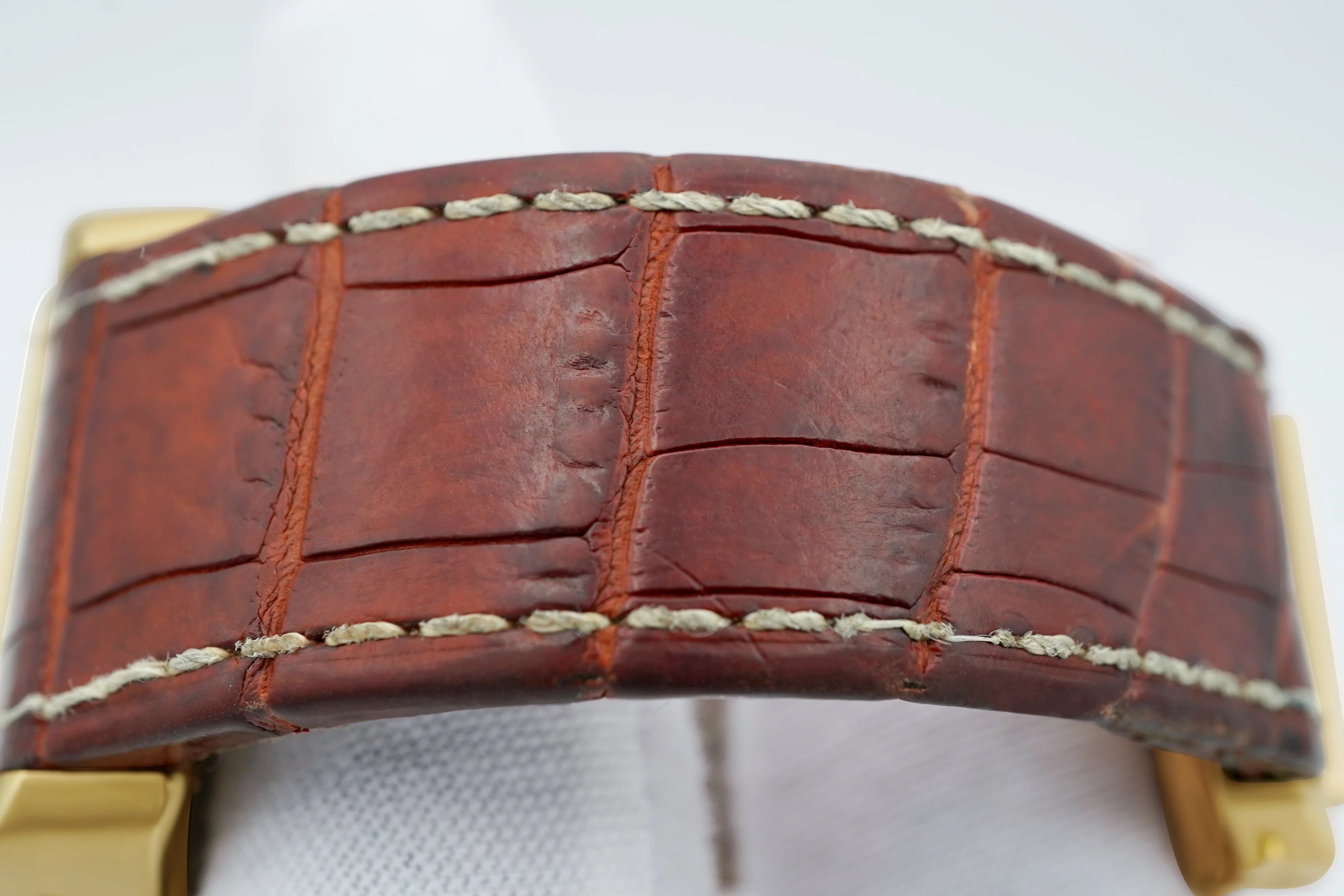 Cartier Santos 100 Large 18K Yellow Gold White Roman Dial Brown Leather Strap Complete Set 2008 - Image 6