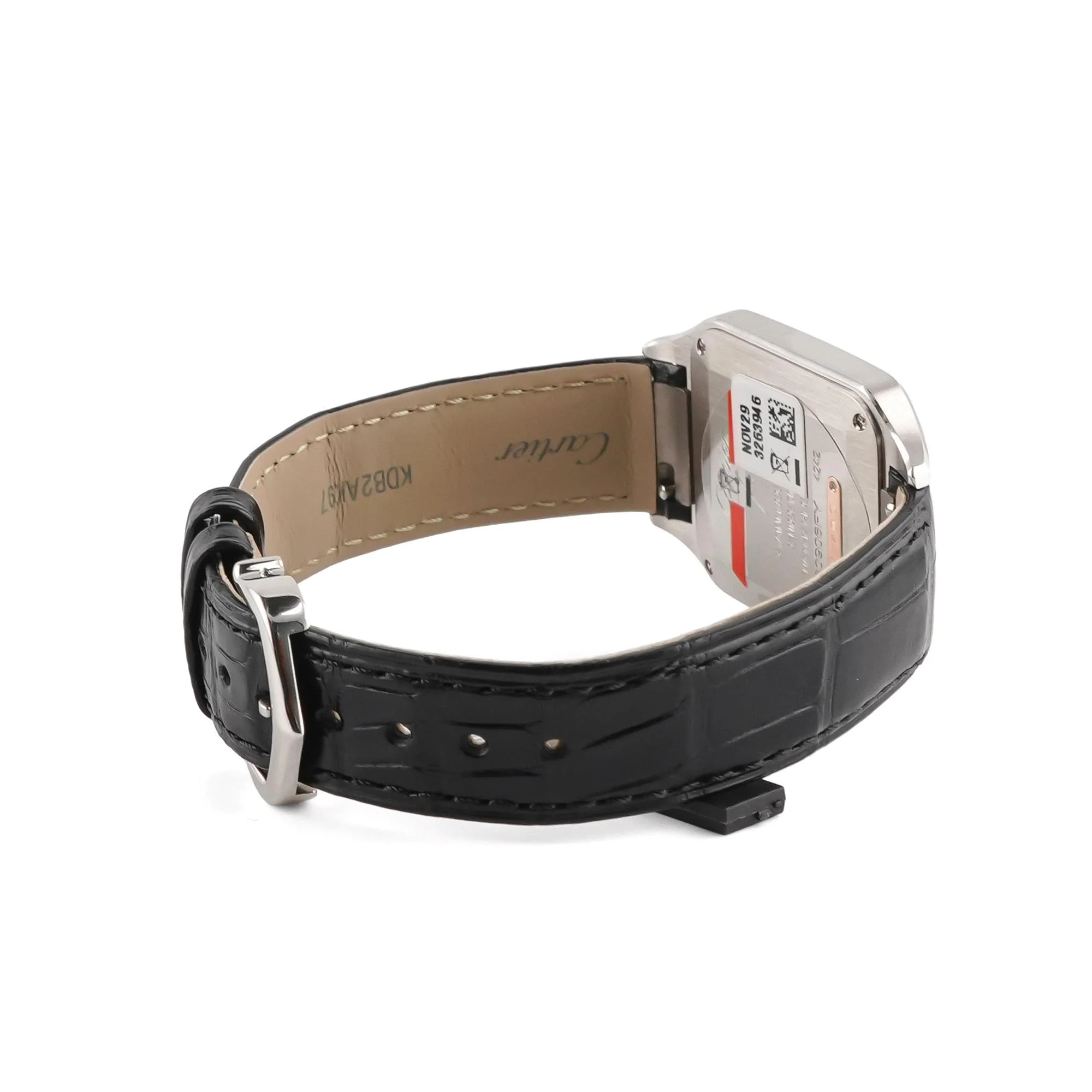Cartier W2SA0038 Santos Dumont Small 18K Rose Gold Silver Roman Dial Leather Strap Box and Papers 2026 - Image 3
