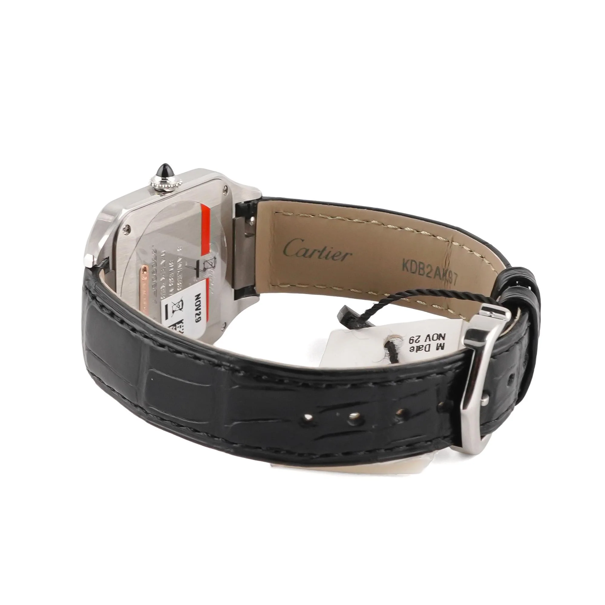 Cartier W2SA0038 Santos Dumont Small 18K Rose Gold Silver Roman Dial Leather Strap Box and Papers 2026 - Image 4