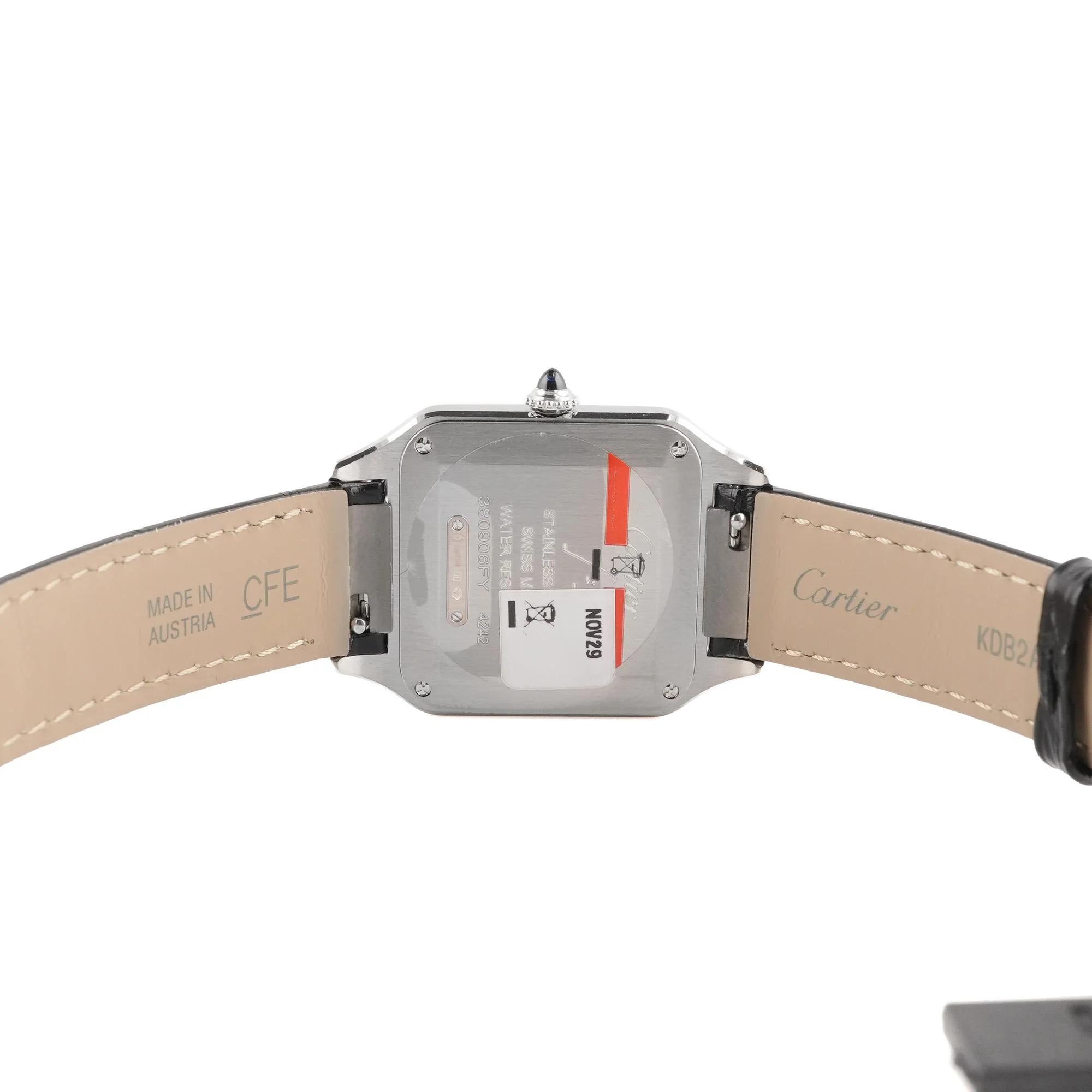 Cartier W2SA0038 Santos Dumont Small 18K Rose Gold Silver Roman Dial Leather Strap Box and Papers 2026 - Image 5