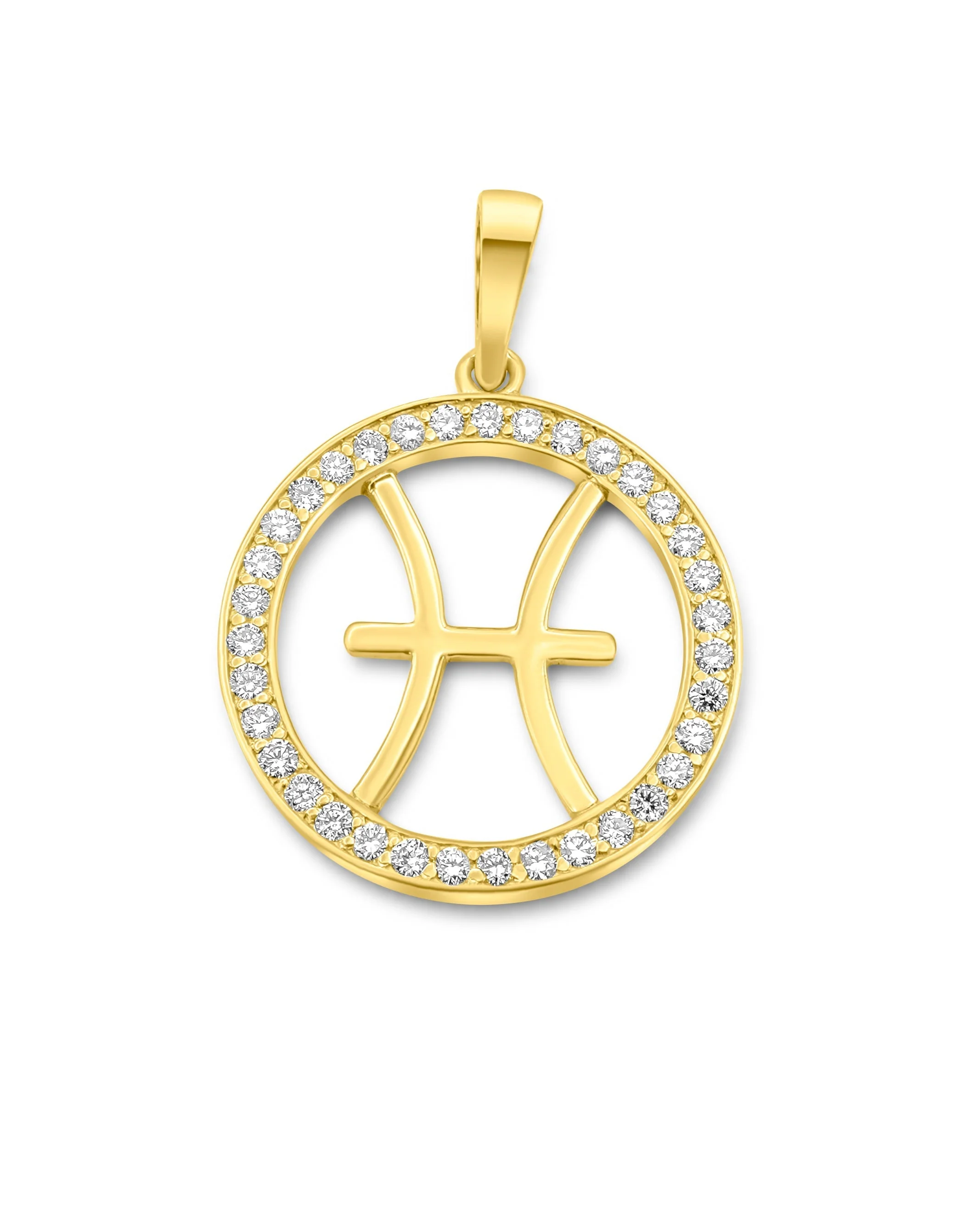 14K Gold Pisces Zodiac Diamond Men's Pendant (0.65 CTW)