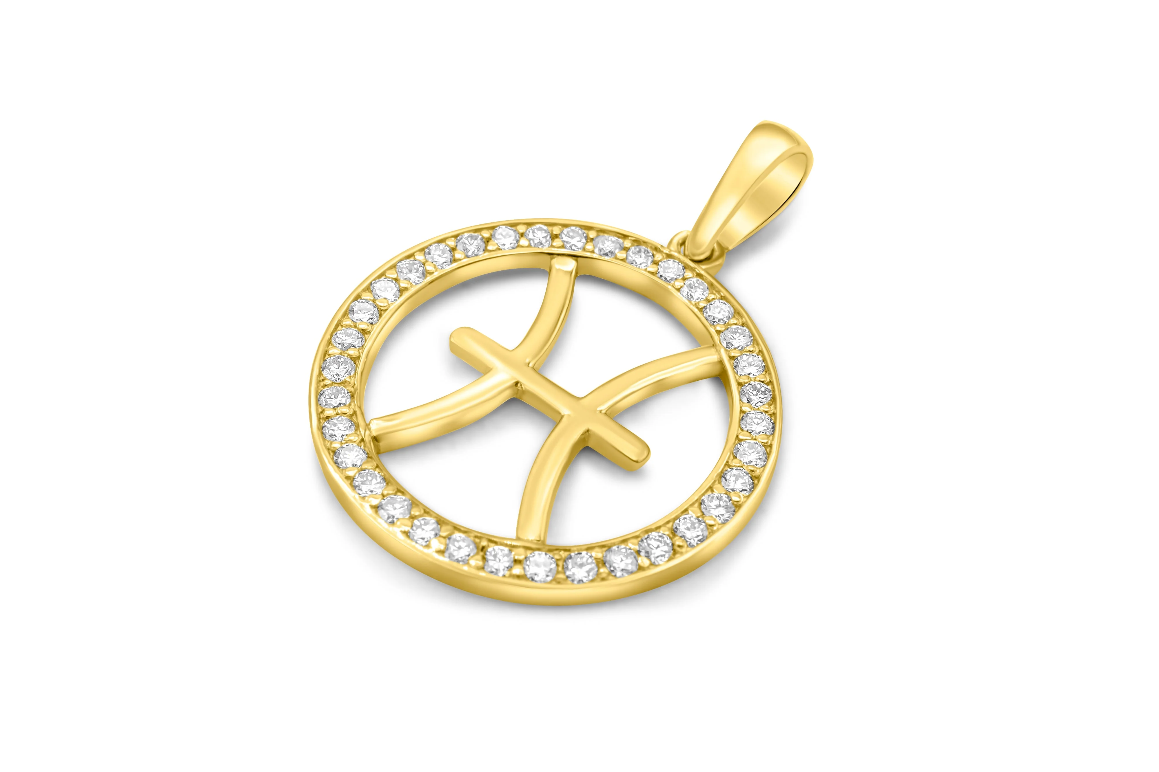 14K Gold Pisces Zodiac Diamond Men's Pendant (0.65 CTW) - Image 5