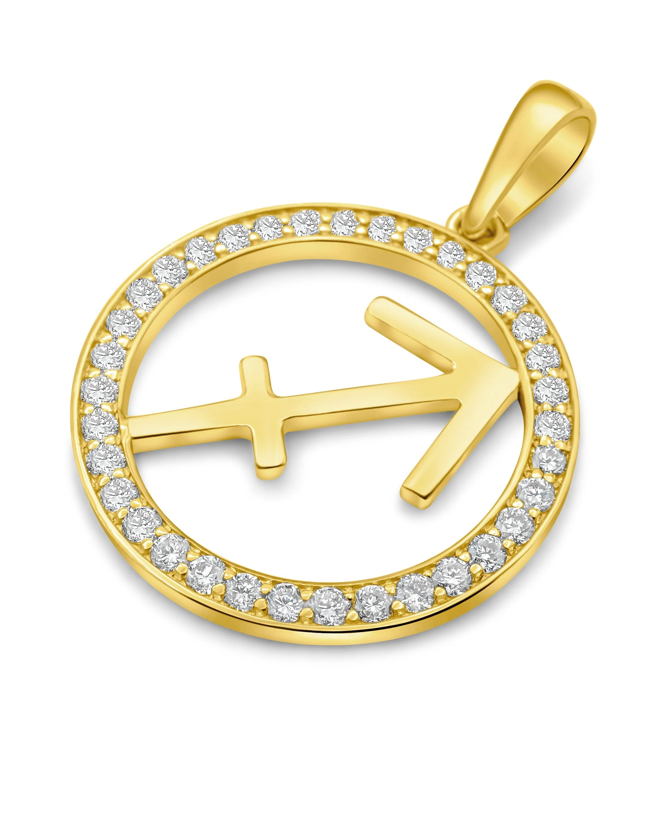 14K Gold Sagittarius Zodiac Diamond Men's Pendant (0.65 CTW)