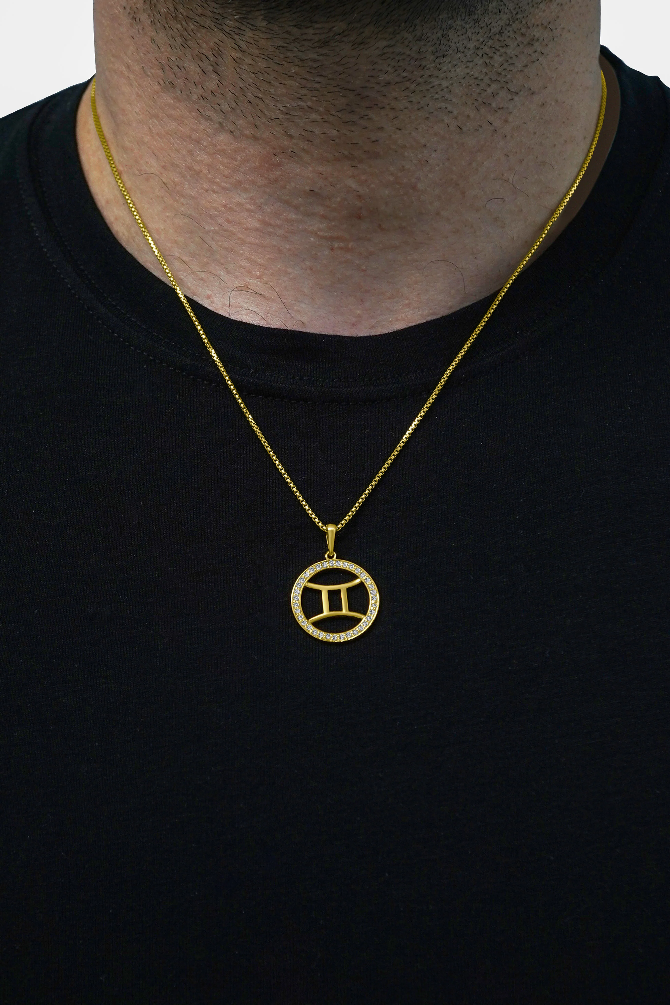14K Gold Gemini Zodiac Diamond Men's Pendant (0.65 CTW) - Image 2