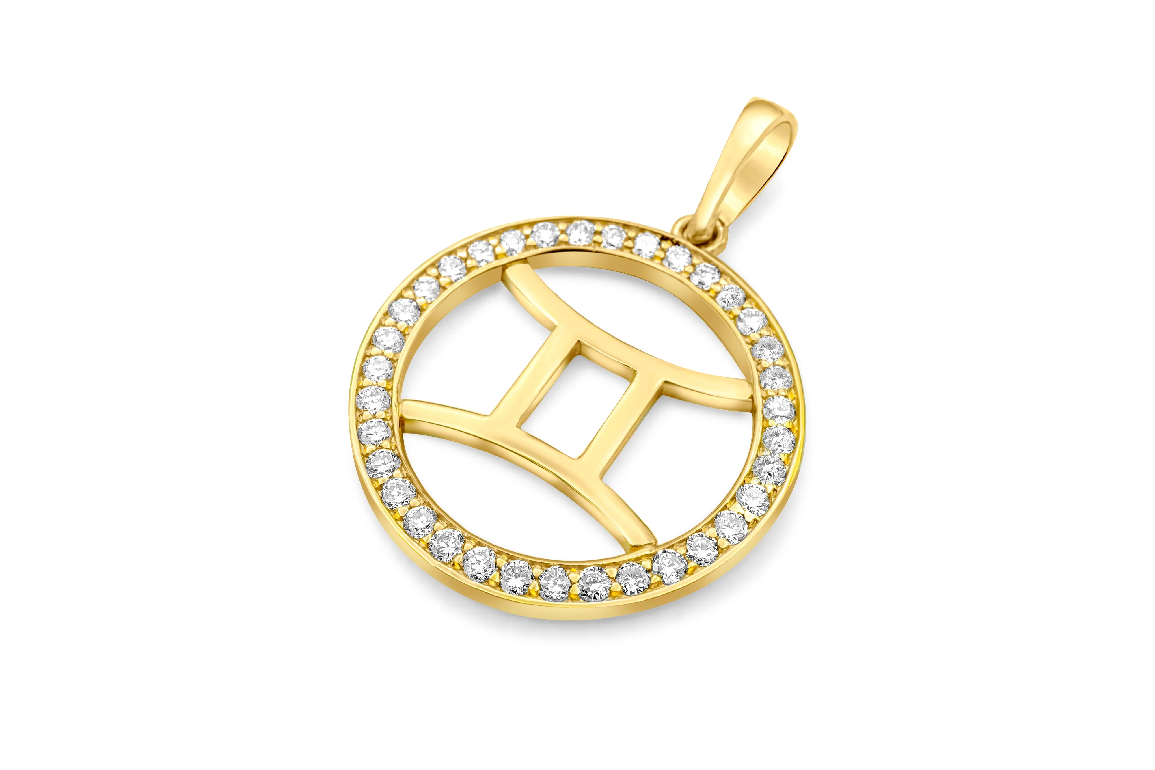 14K Gold Gemini Zodiac Diamond Men's Pendant (0.65 CTW) - Image 5