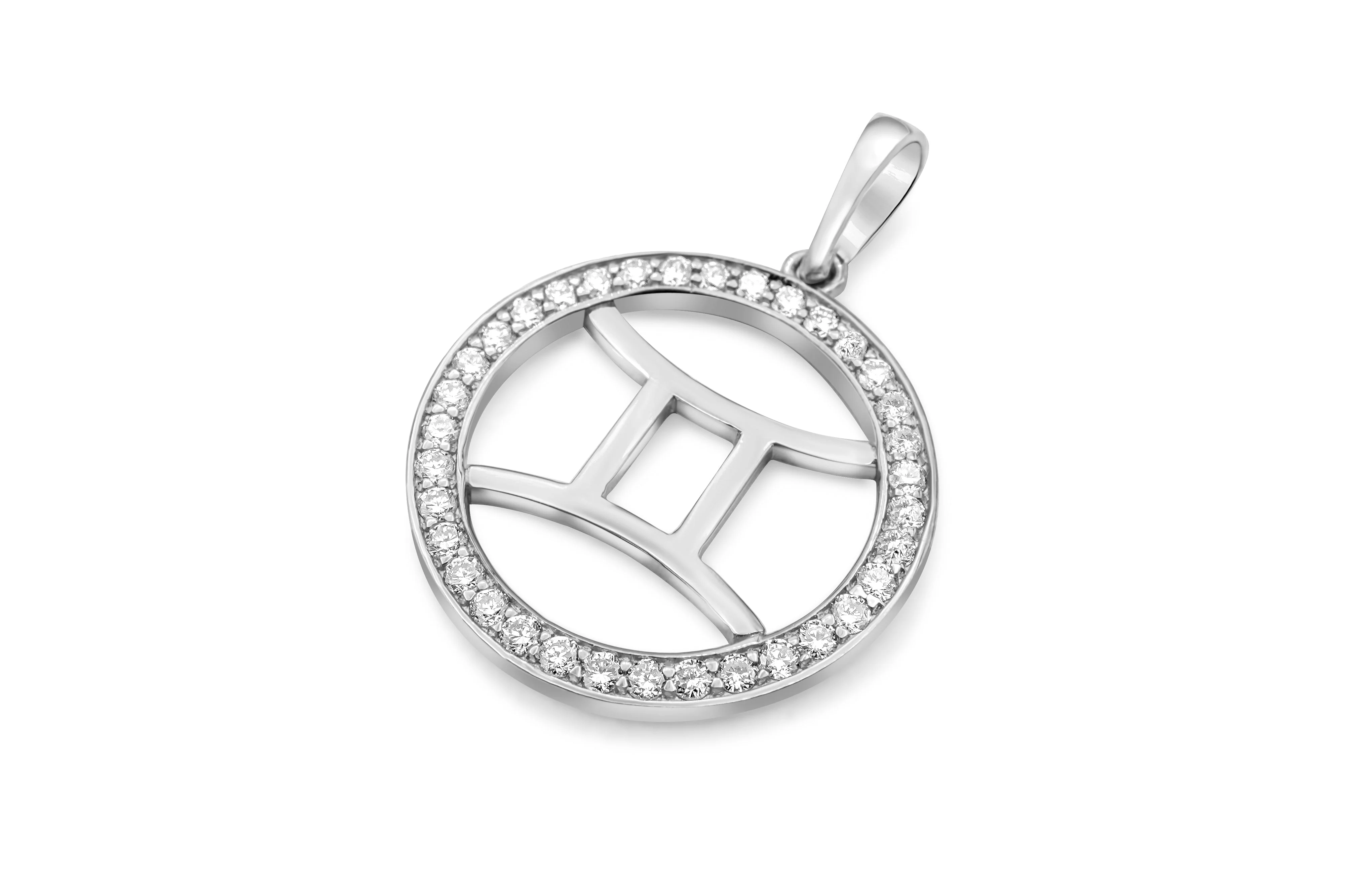 14K Gold Gemini Zodiac Diamond Men's Pendant (0.65 CTW) - Image 6