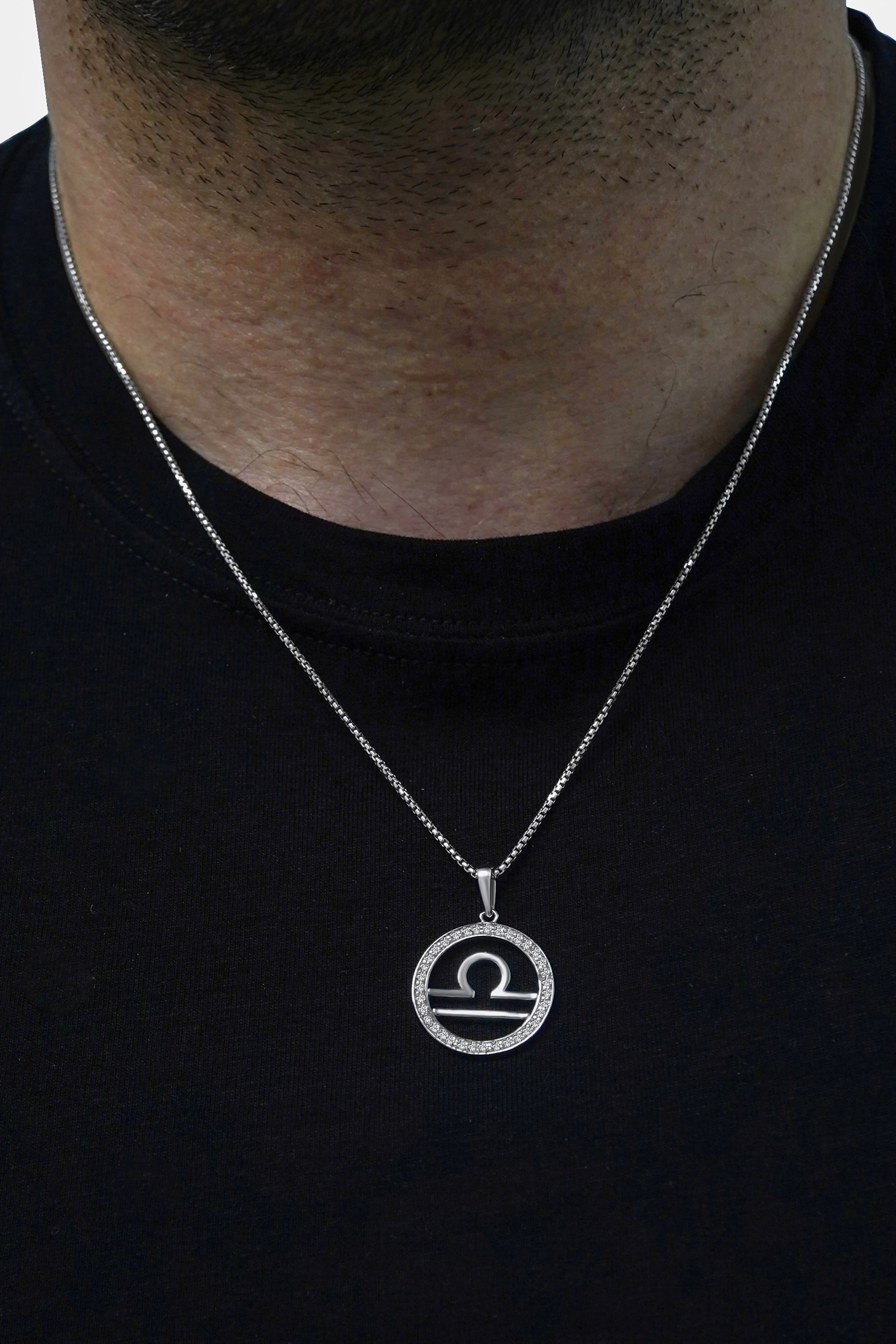 14K Gold Libra Zodiac Diamond Men's Pendant (0.65 CTW) - Image 3