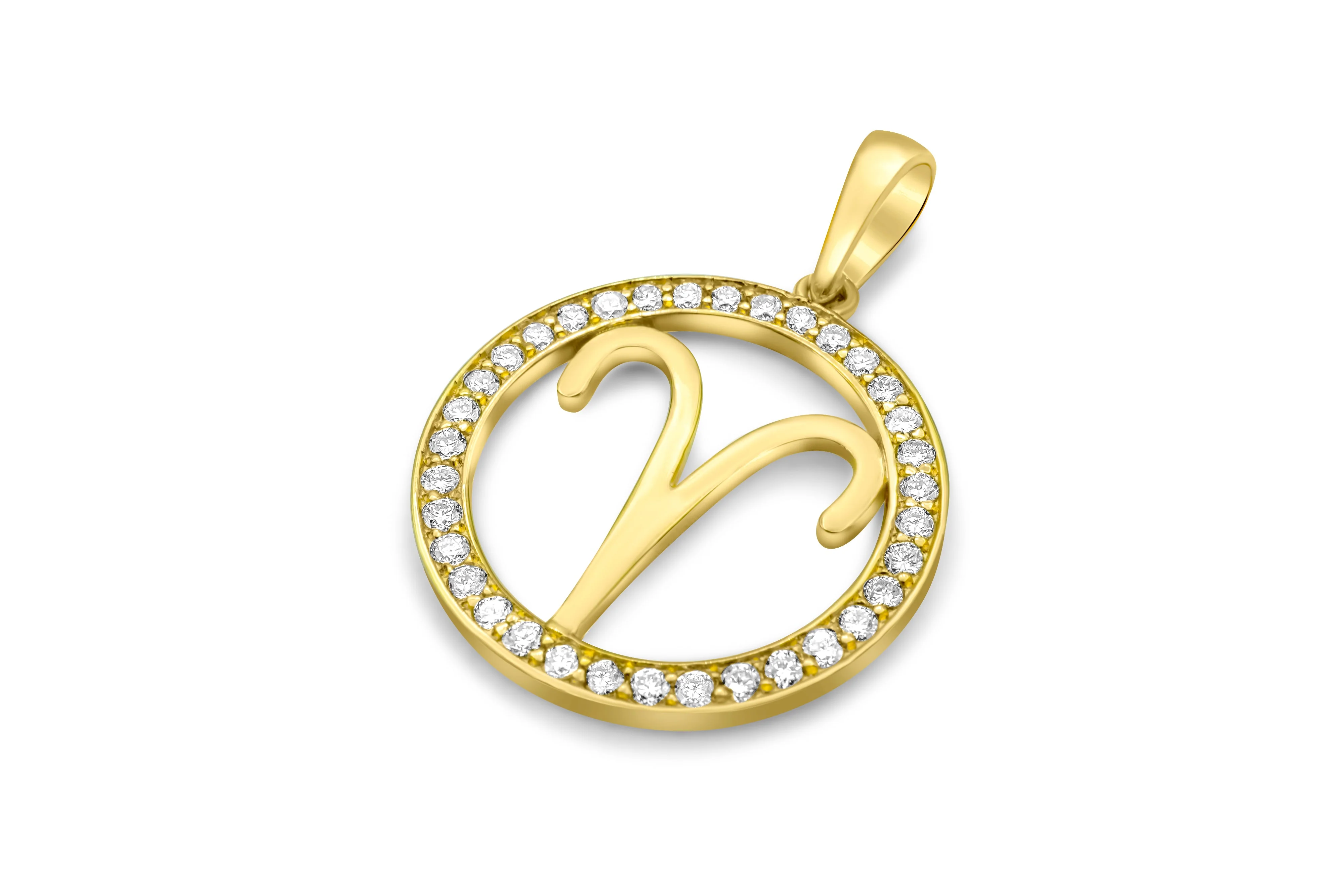 14K Gold Aries Zodiac Diamond Men's Pendant (0.65 CTW) - Image 6