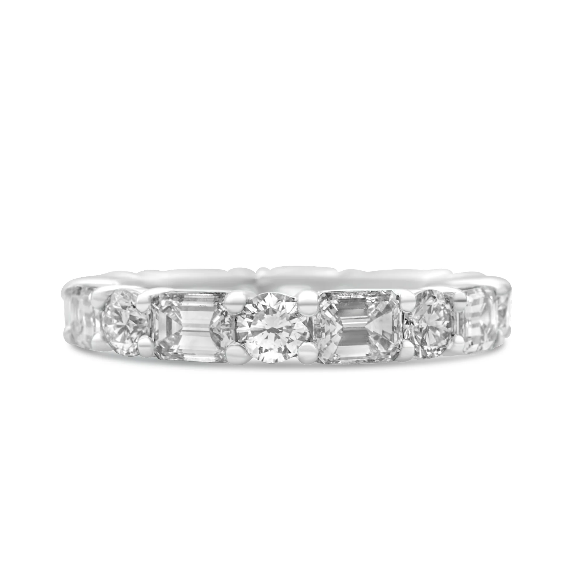 Emerald Cut and Round Eternity Wedding Band 3.32 CT - Image 3