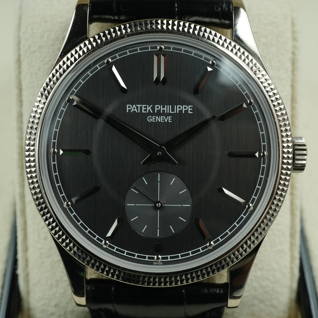 Patek Philippe 6119G-001 Calatrava 18K White Gold Black Dial Black Leather Strap Complete Set 2024 - Image 3