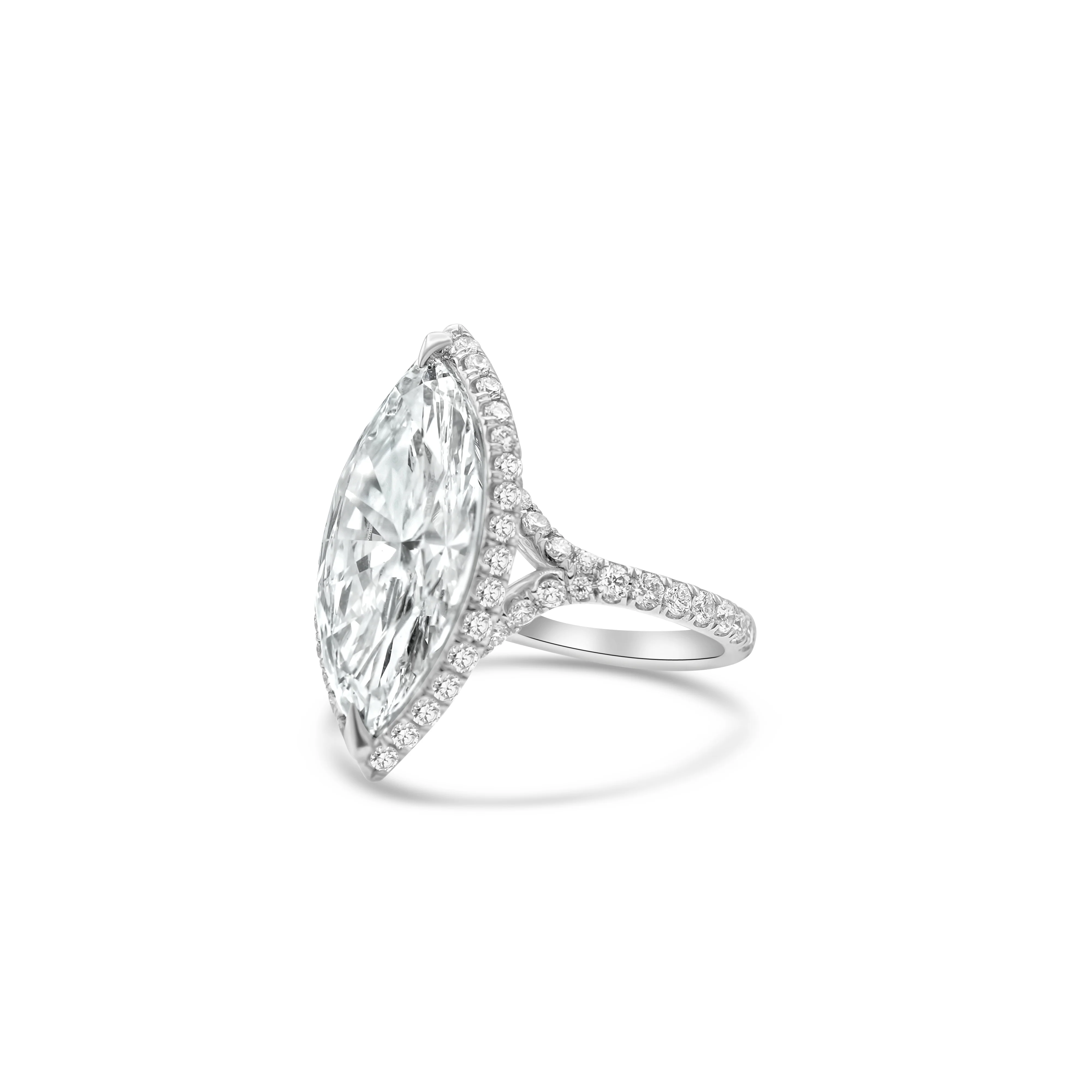 Platinum Marquise-Cut Diamond Engagement Ring 8.28 CT - Image 3