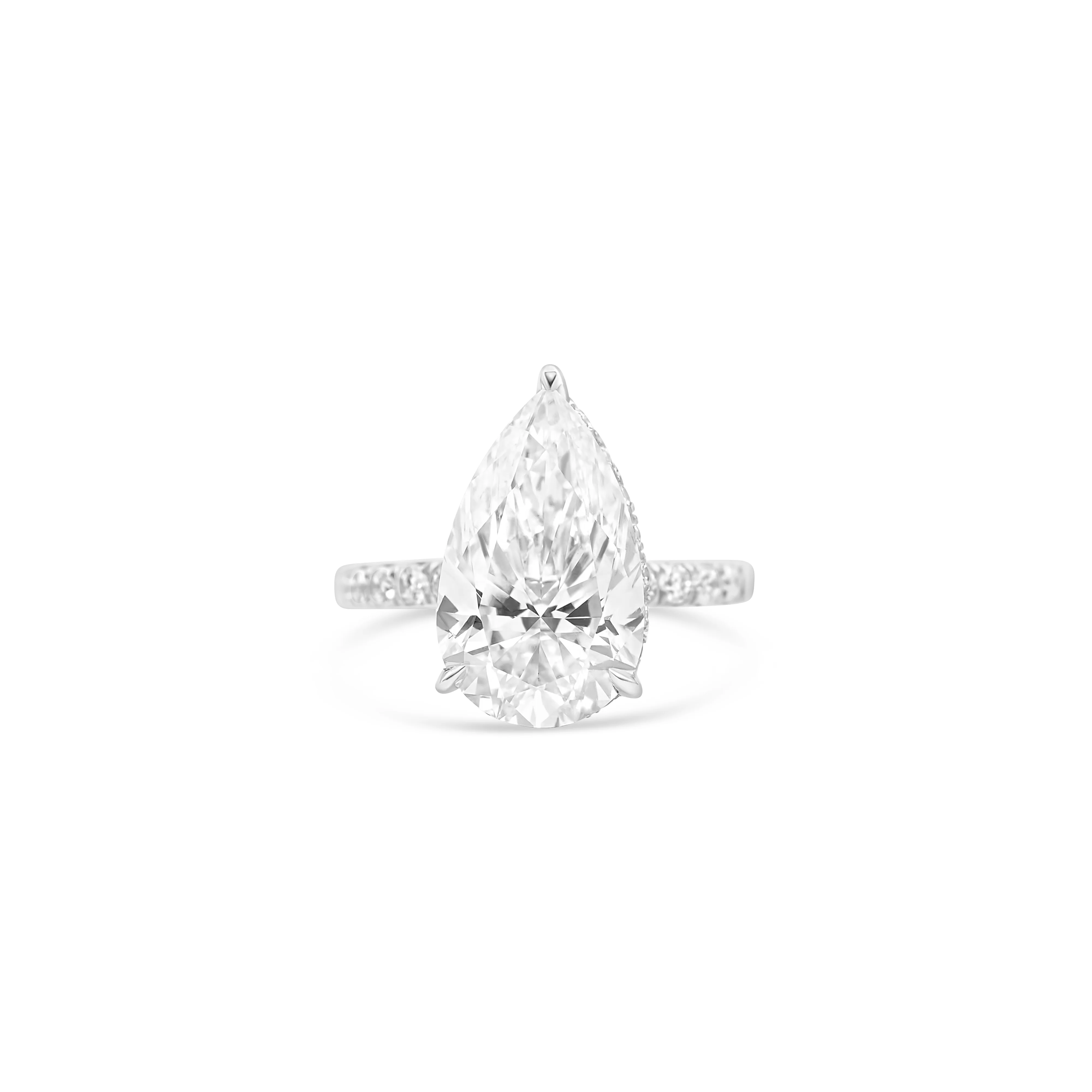 Platinum Pear-Cut Diamond Engagement Ring 5.89 CT