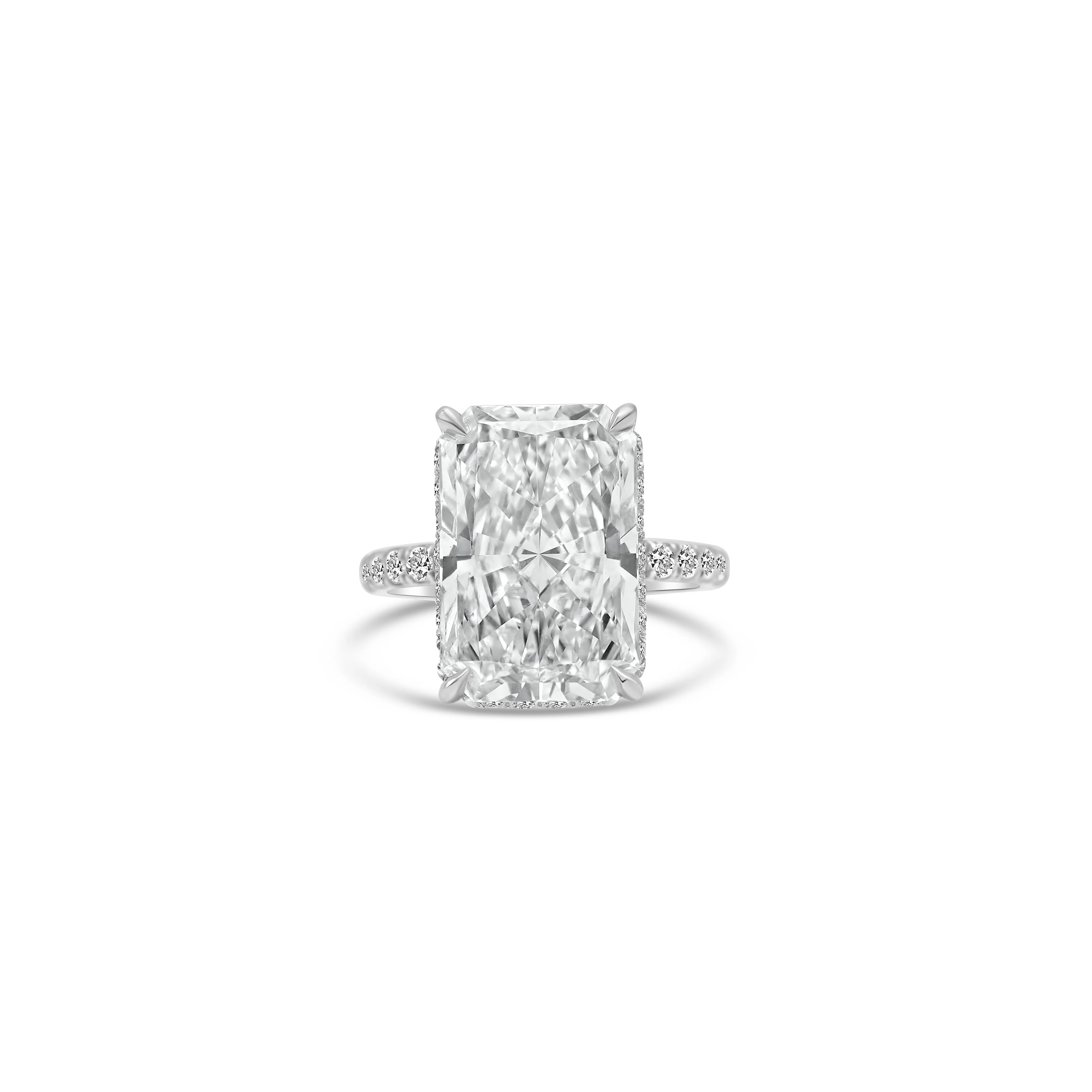 Platinum Radiant-Cut Diamond Engagement Ring 8.89 CT