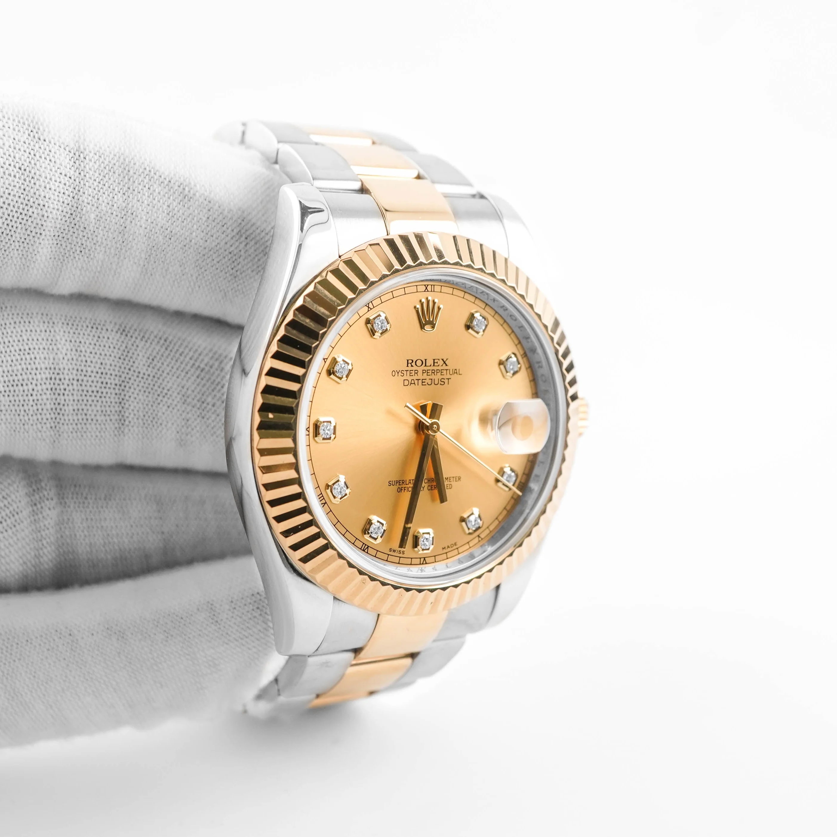 Rolex 116333 Datejust II 41 mm Champagne Diamond Dial Oyster Bracelet Box and Papers 2012 - Image 4