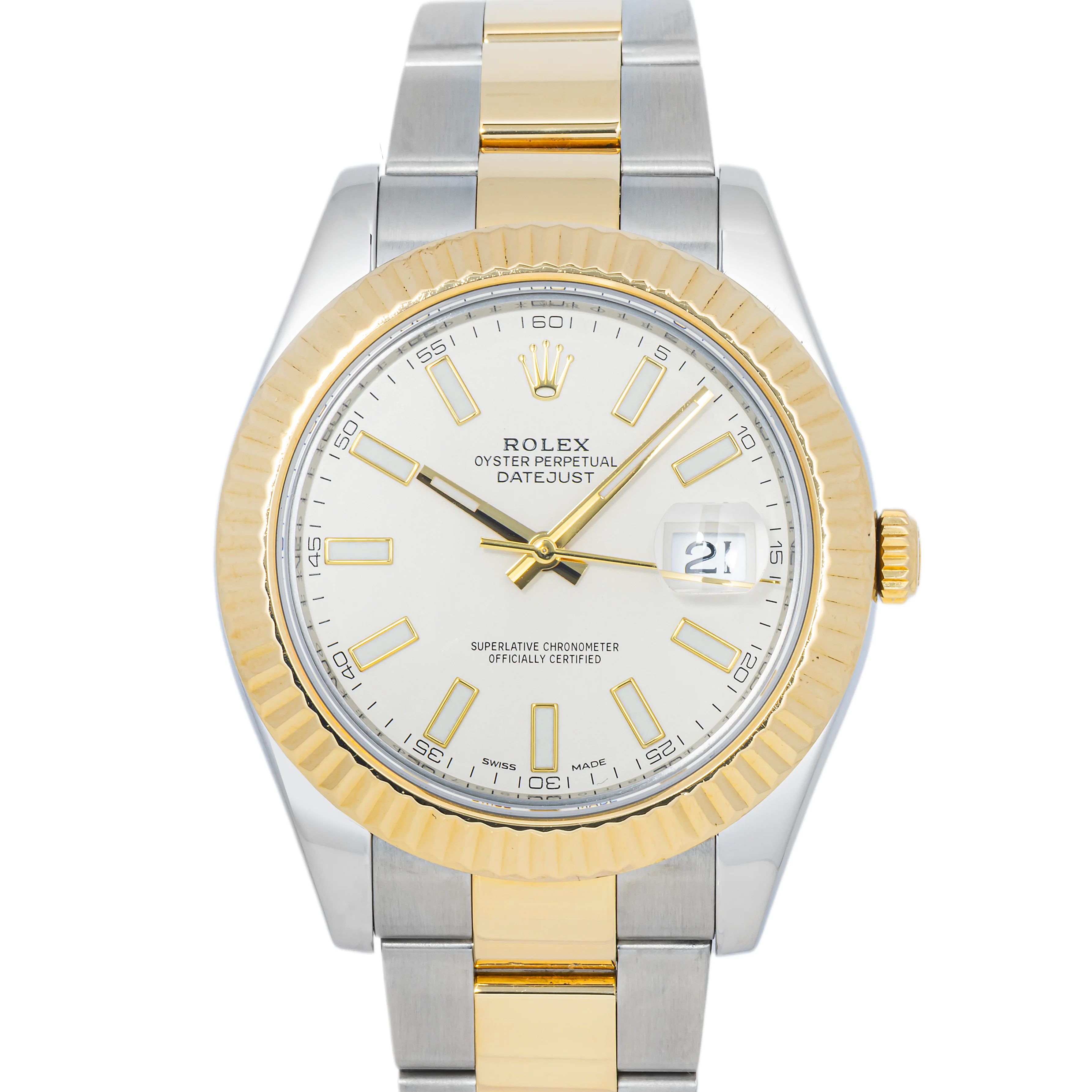 Rolex 116333 Datejust II 41 mm Ivory Stick Dial Oyster Bracelet Box and Papers 2016