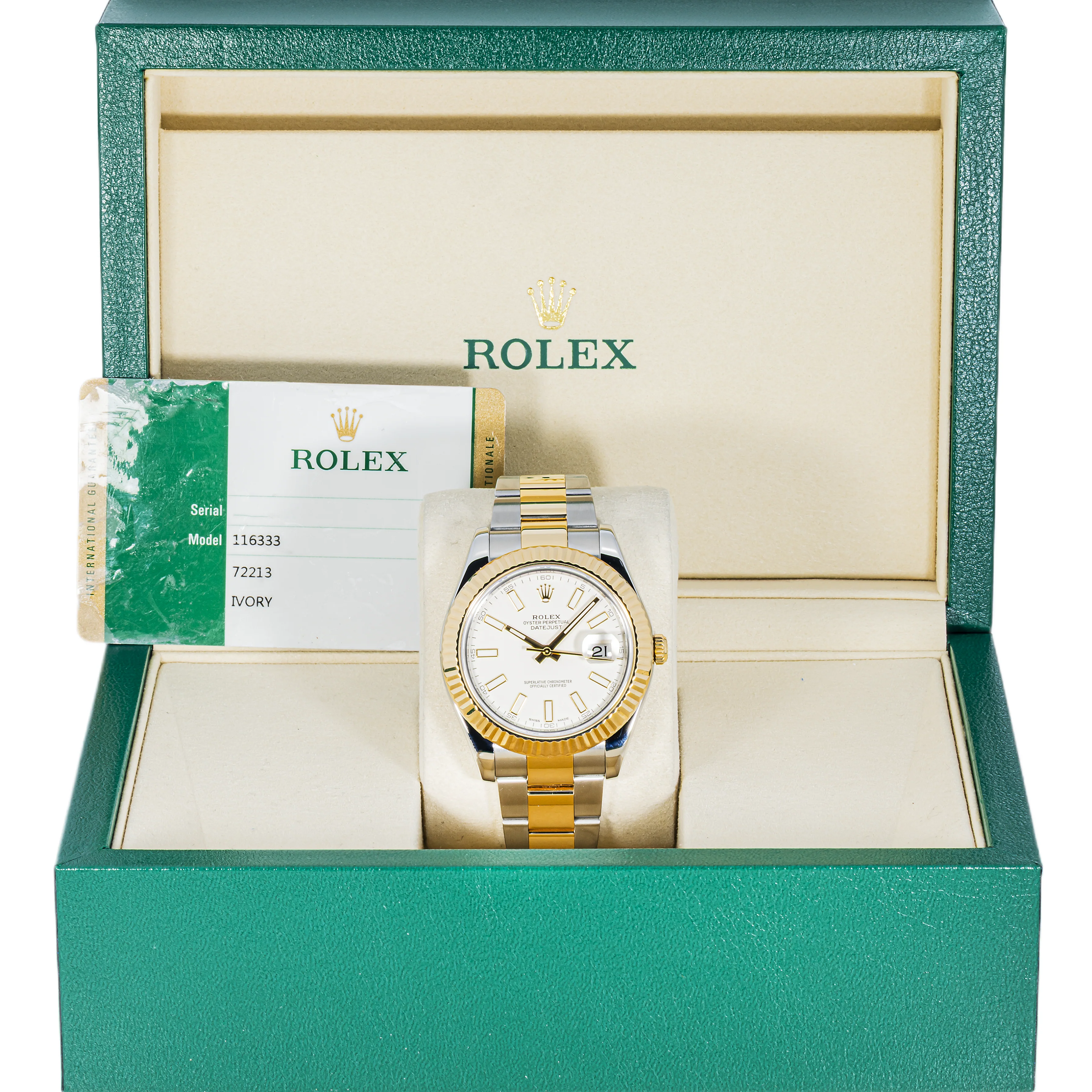 Rolex 116333 Datejust II 41 mm Ivory Stick Dial Oyster Bracelet Box and Papers 2016 - Image 2