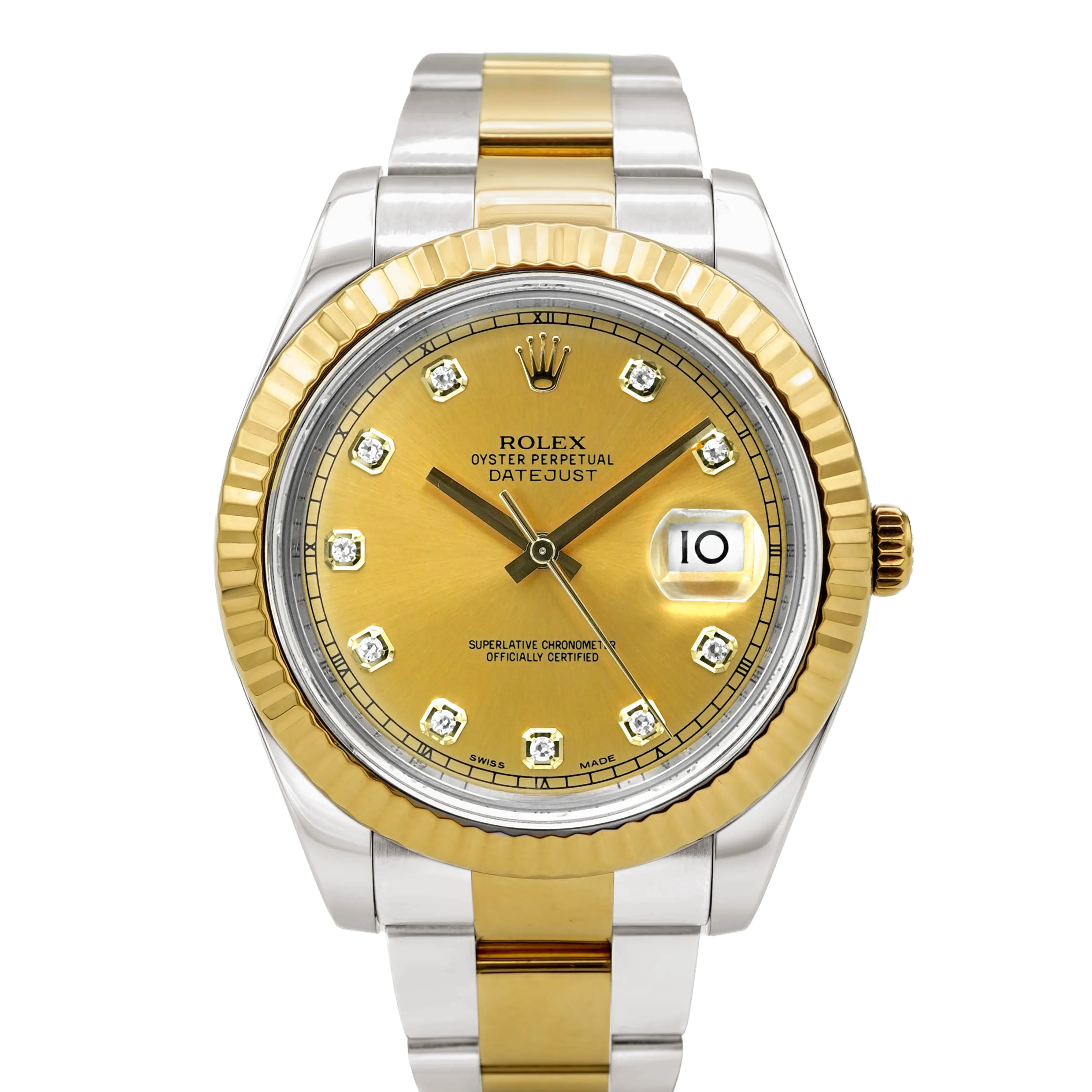Rolex 116333 Datejust II 41 mm Champagne Diamond Dial Oyster Bracelet Box and Papers 2016