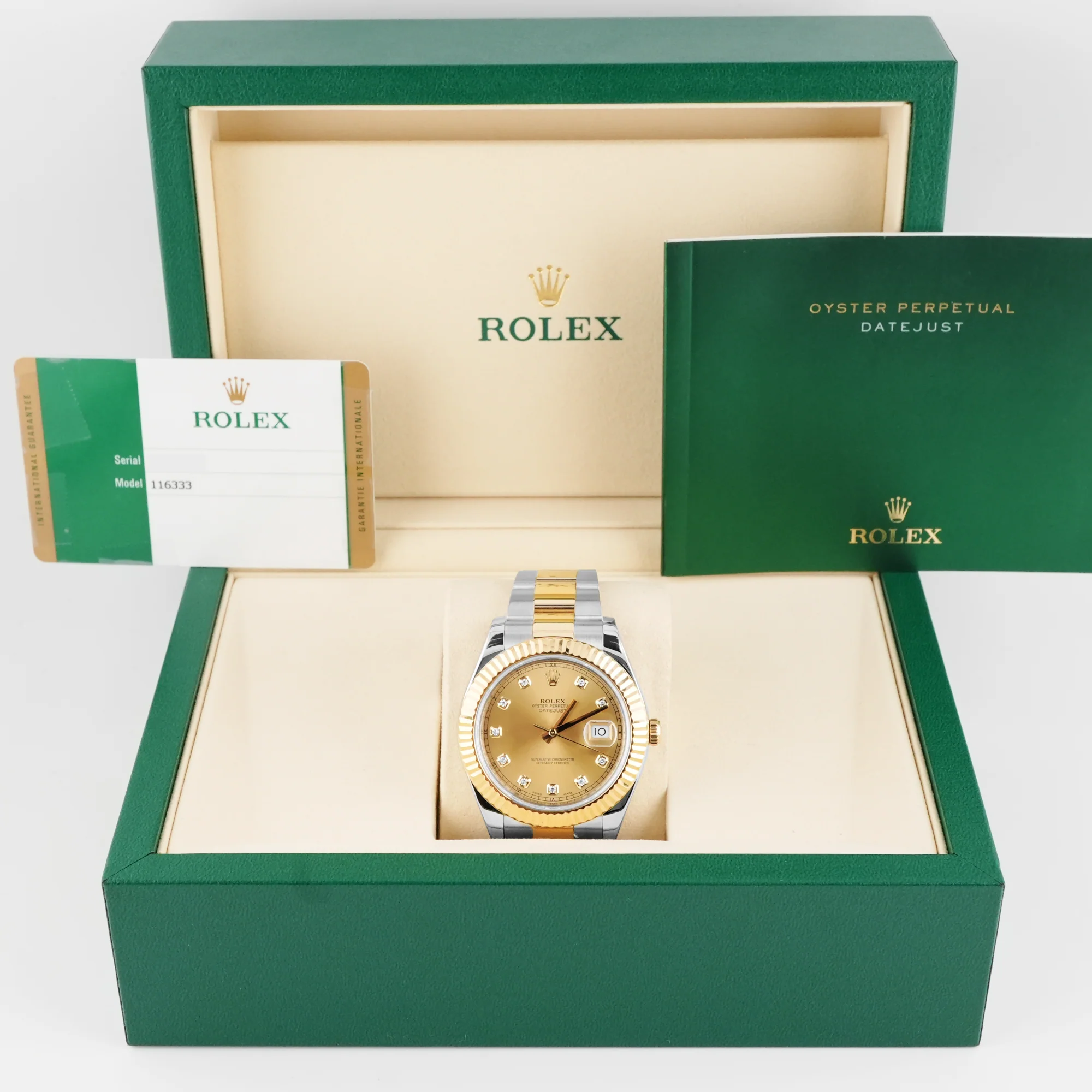 Rolex 116333 Datejust II 41 mm Champagne Diamond Dial Oyster Bracelet Box and Papers 2015 - Image 2