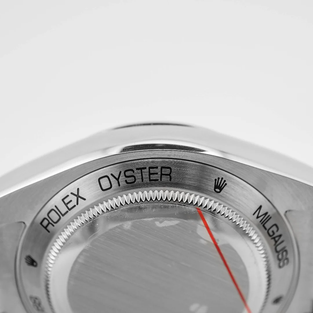 Rolex 116400GV Milgauss 40 mm Smooth Bezel Black Index Dial Oyster Bracelet Box and Papers 2021 - Image 10