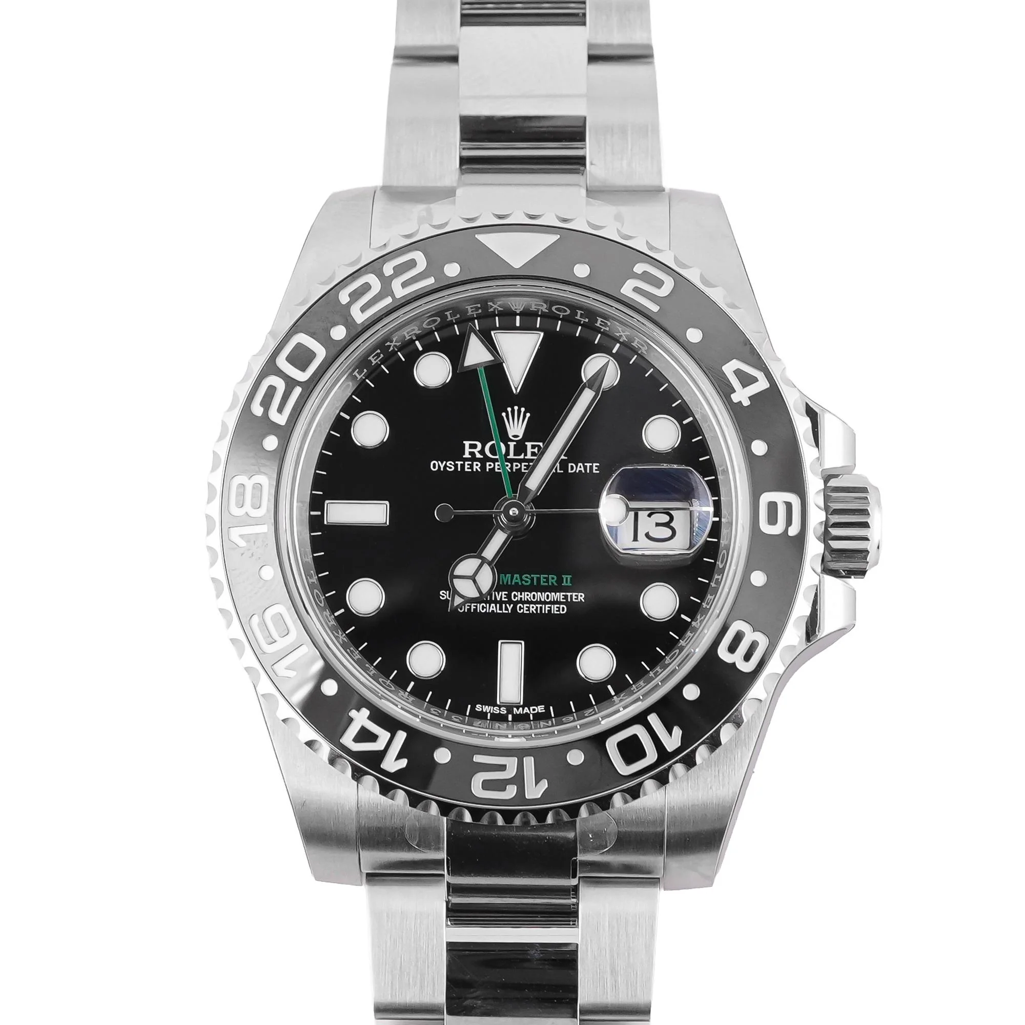 Rolex 116710LN GMT-Master II 40 mm Ceramic Bezel Black Dial Oyster Bracelet Box and Papers 2018