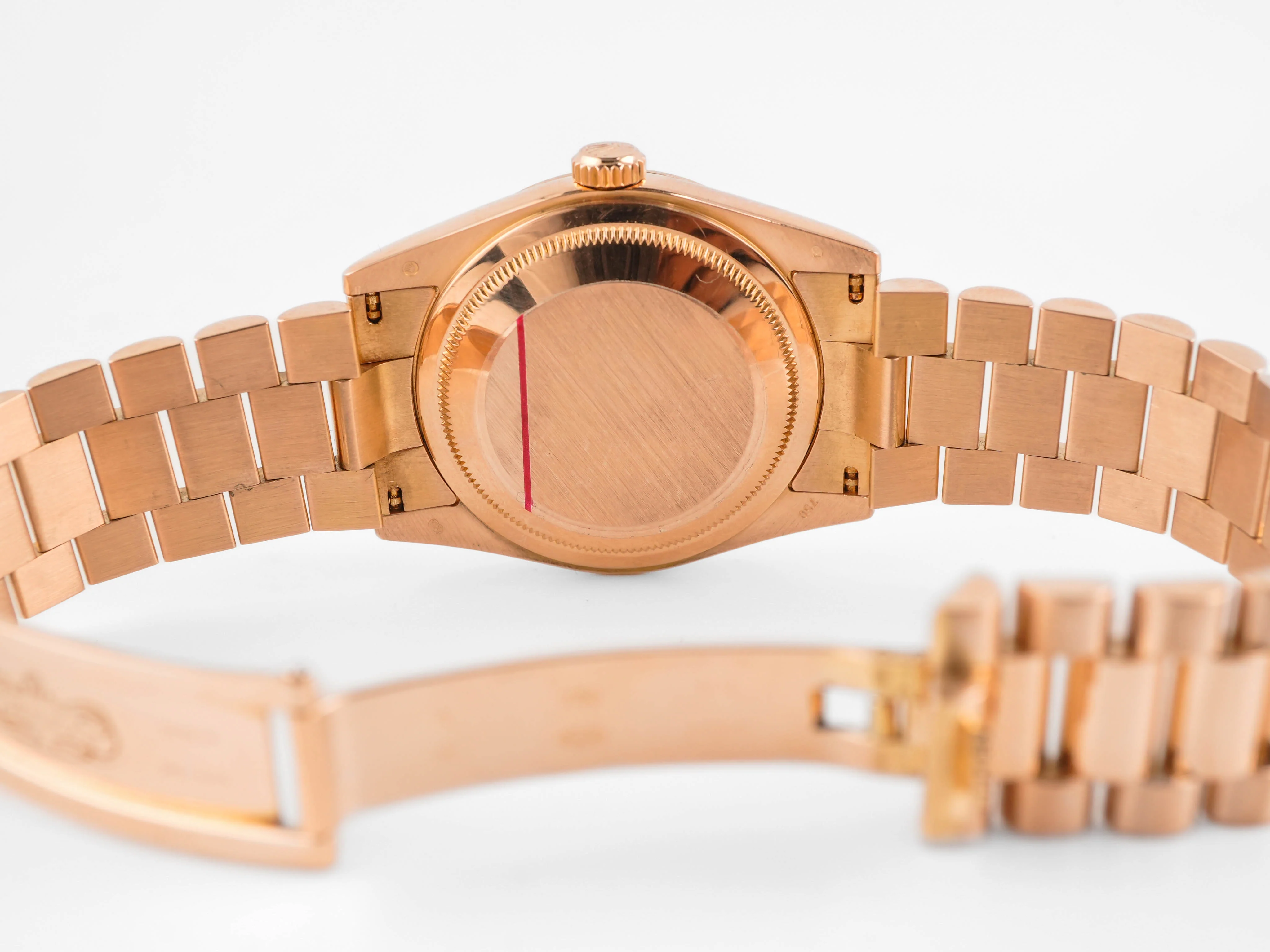 Rolex 118235 Day-Date 36 mm 18K Rose Gold Pink Champagne Diamond Dial President Bracelet 2005 - Image 10