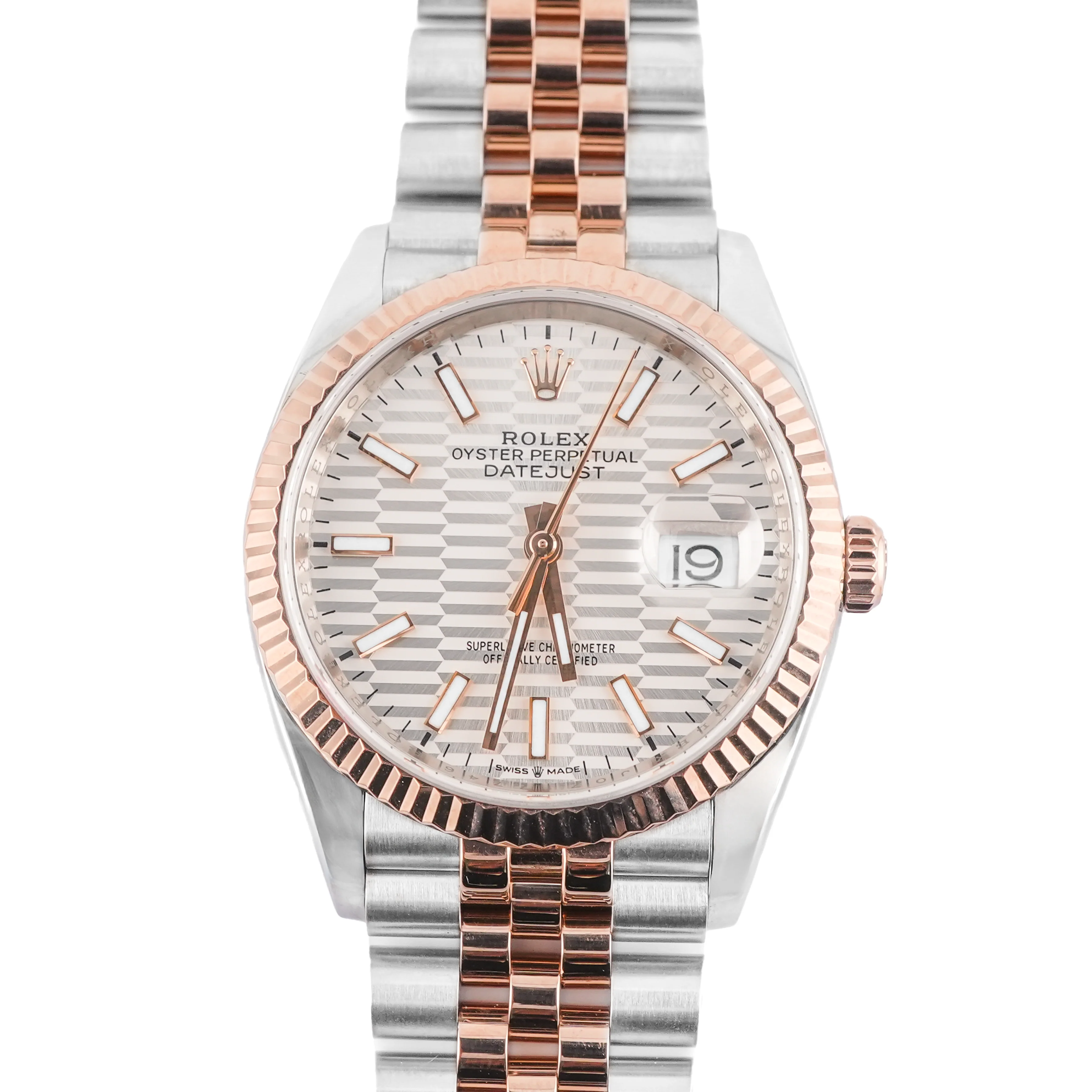 Rolex 126231 Datejust 36 mm Silver Fluted Motif Index Dial Jubilee Bracelet Box and Papers 2022
