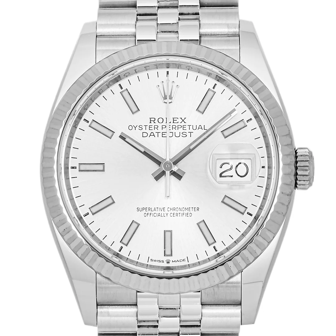Rolex 126234 Datejust 36 mm Fluted Bezel Silver Index Dial Jubilee Bracelet Box and Papers 2019 - Image 3