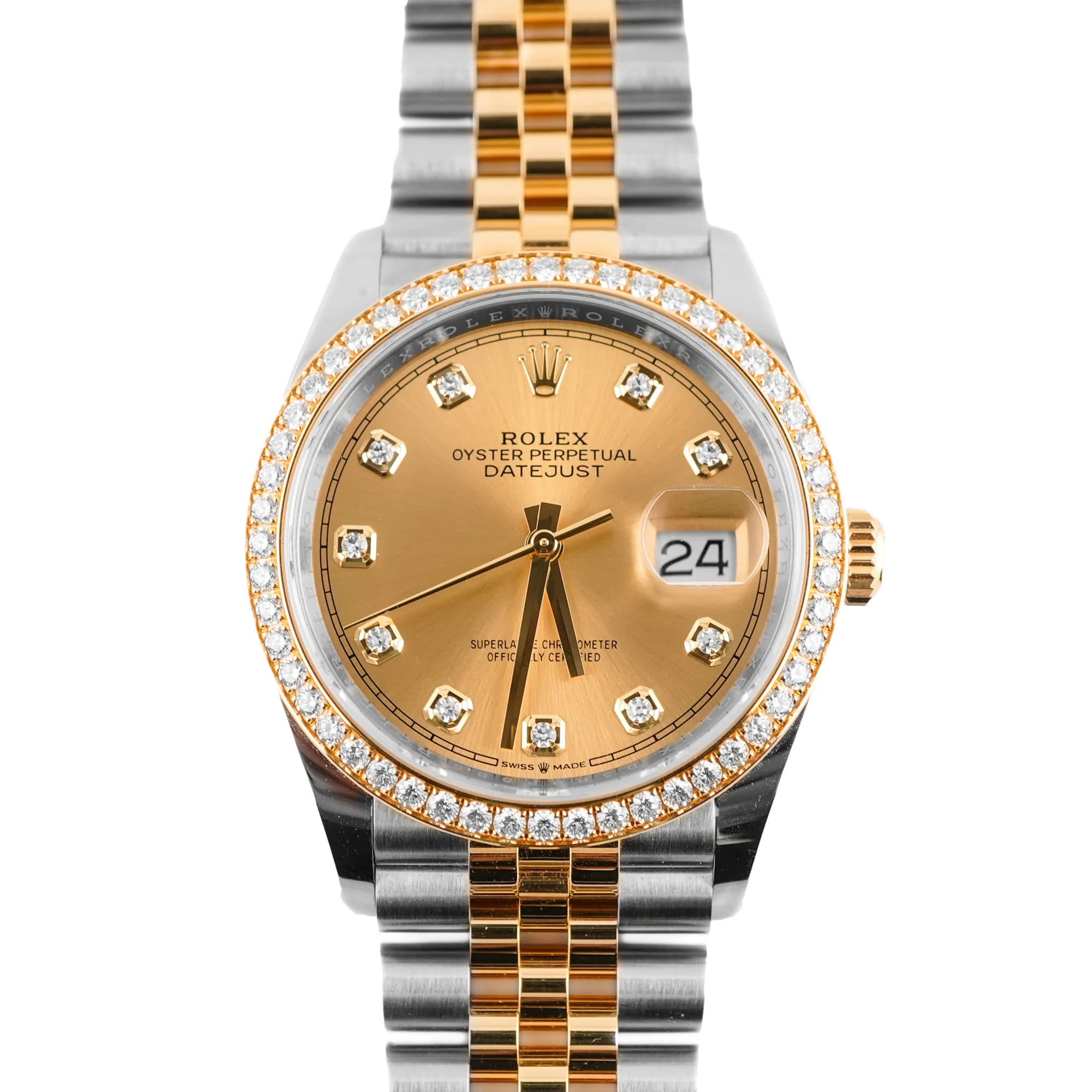 Rolex 126283RBR Datejust 36 mm Champagne Diamond Dial Jubilee Bracelet Box and Papers 2026
