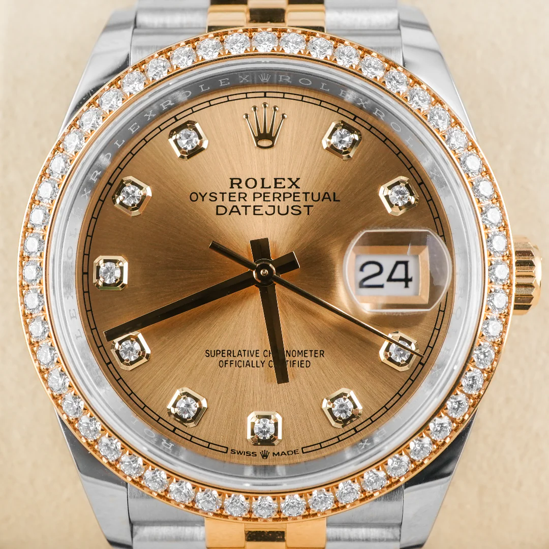 Rolex 126283RBR Datejust 36 mm Champagne Diamond Dial Jubilee Bracelet Box and Papers 2026 - Image 3