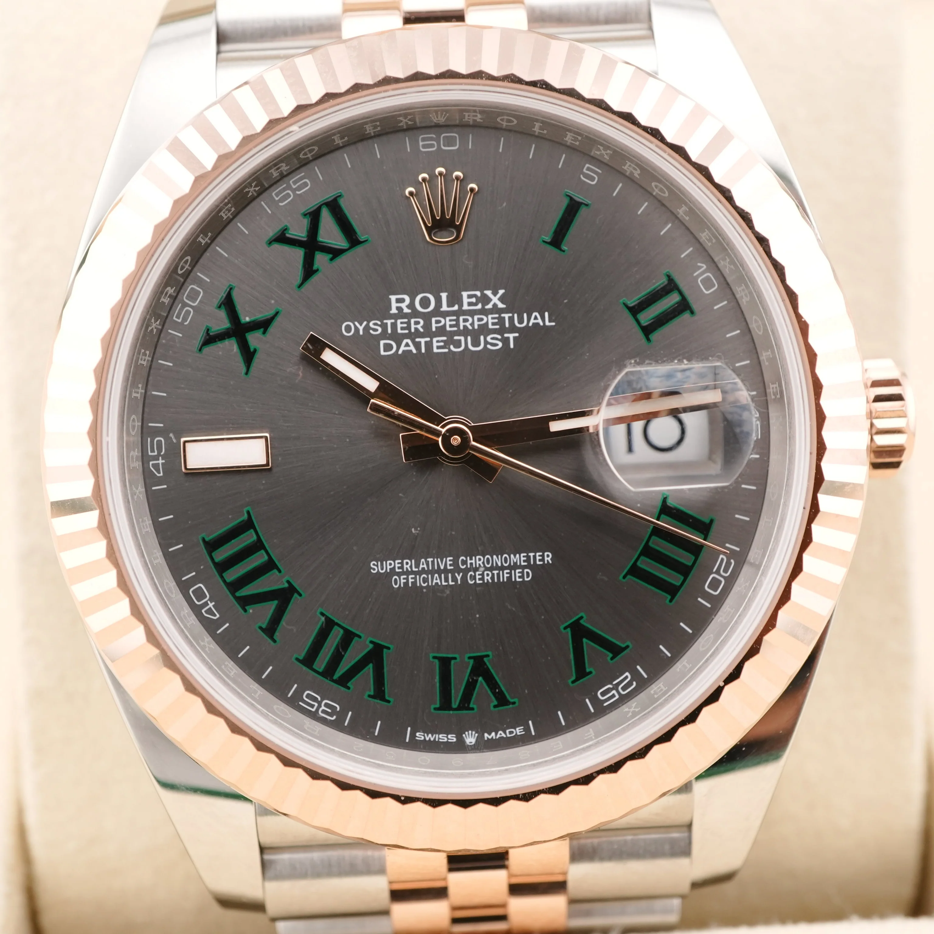 Rolex 126331 Datejust 41 mm 18k Rose Gold Wimbledon Dial Jubilee Bracelet Complete Set 2025 - Image 3