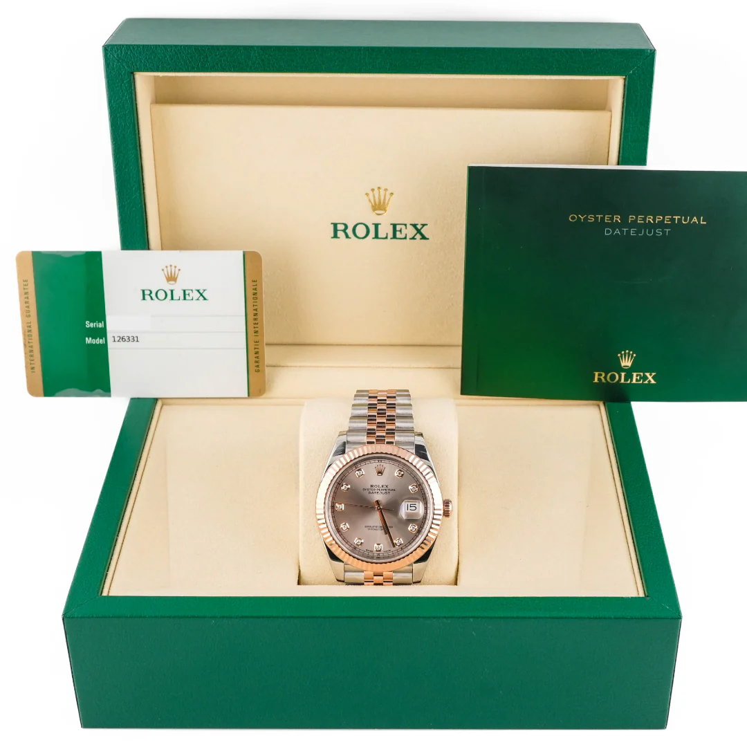 Rolex 126331 Datejust 41 mm Fluted Bezel Sundust Dial Jubilee Bracelet Box and Papers 2016 - Image 2