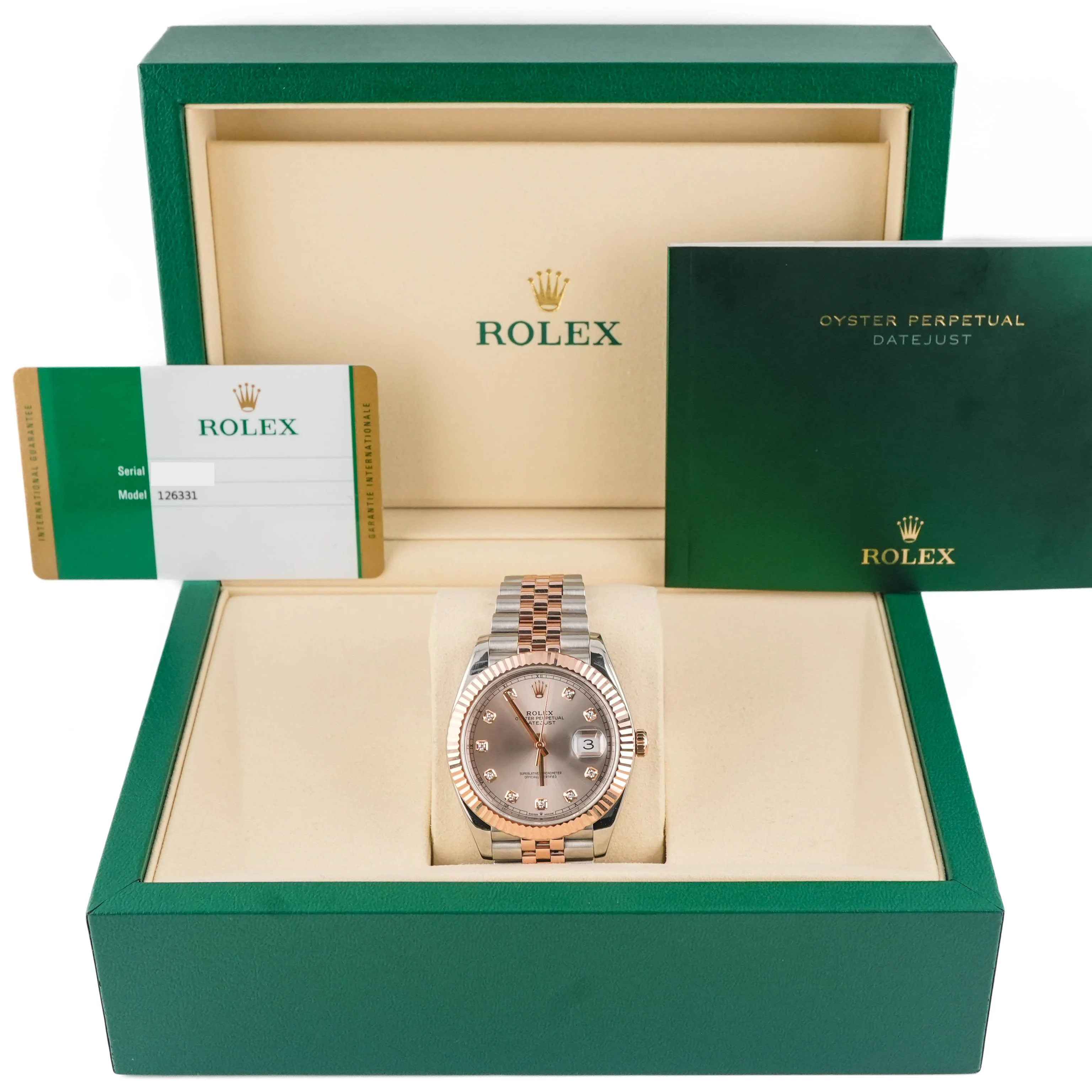 Rolex 126331 Datejust 41 mm 18K Rose Gold Sundust Dial Jubilee Bracelet Box and Papers 2020 - Image 2