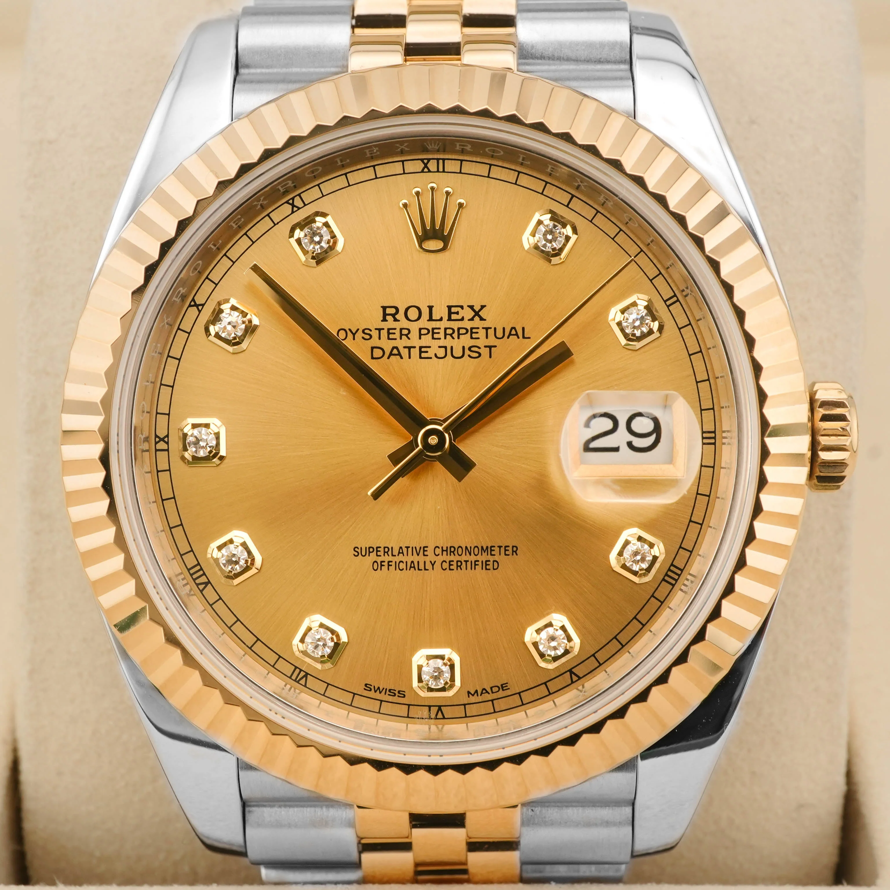 Rolex 126333 Datejust 41 mm Fluted Bezel Champagne Dial Jubilee Bracelet Box and Papers 2016 - Image 3