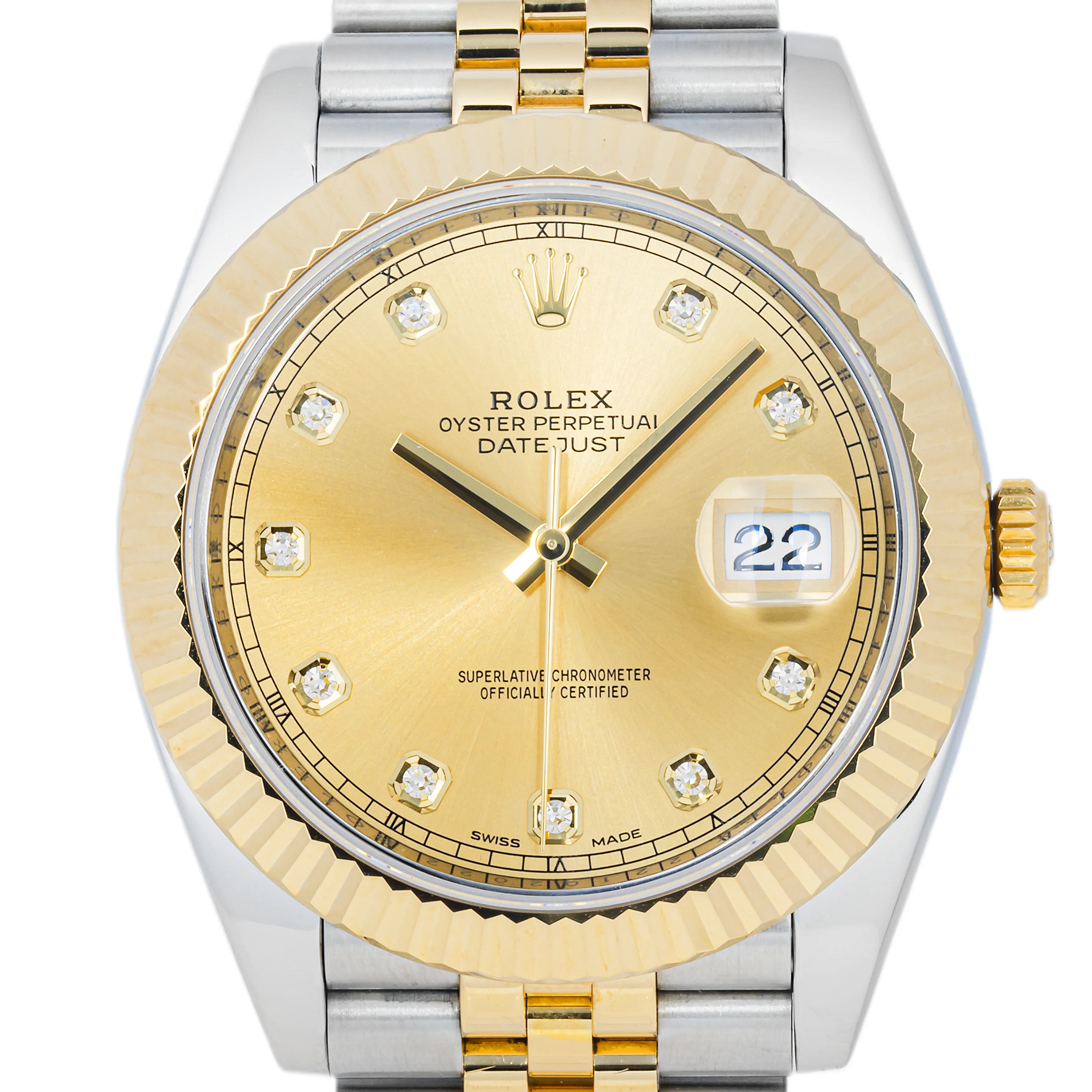 Rolex 126333 Datejust 41 mm Fluted Bezel Champagne Diamond Dial Jubilee Bracelet Box and Papers 2017 - Image 3