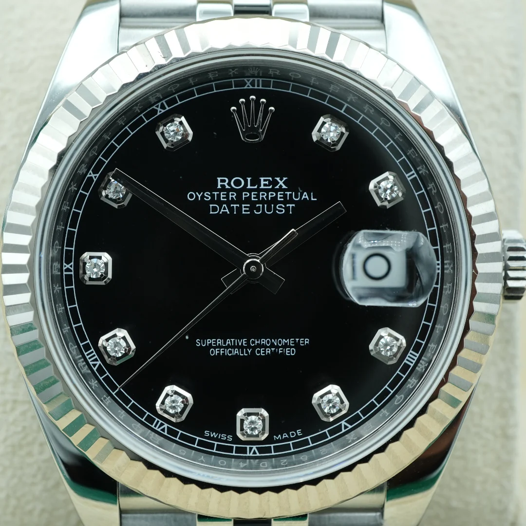 Rolex 126334 Datejust 41 mm 18k White Gold Black Diamond Dial Jubilee Bracelet Complete Set 2019 - Image 3