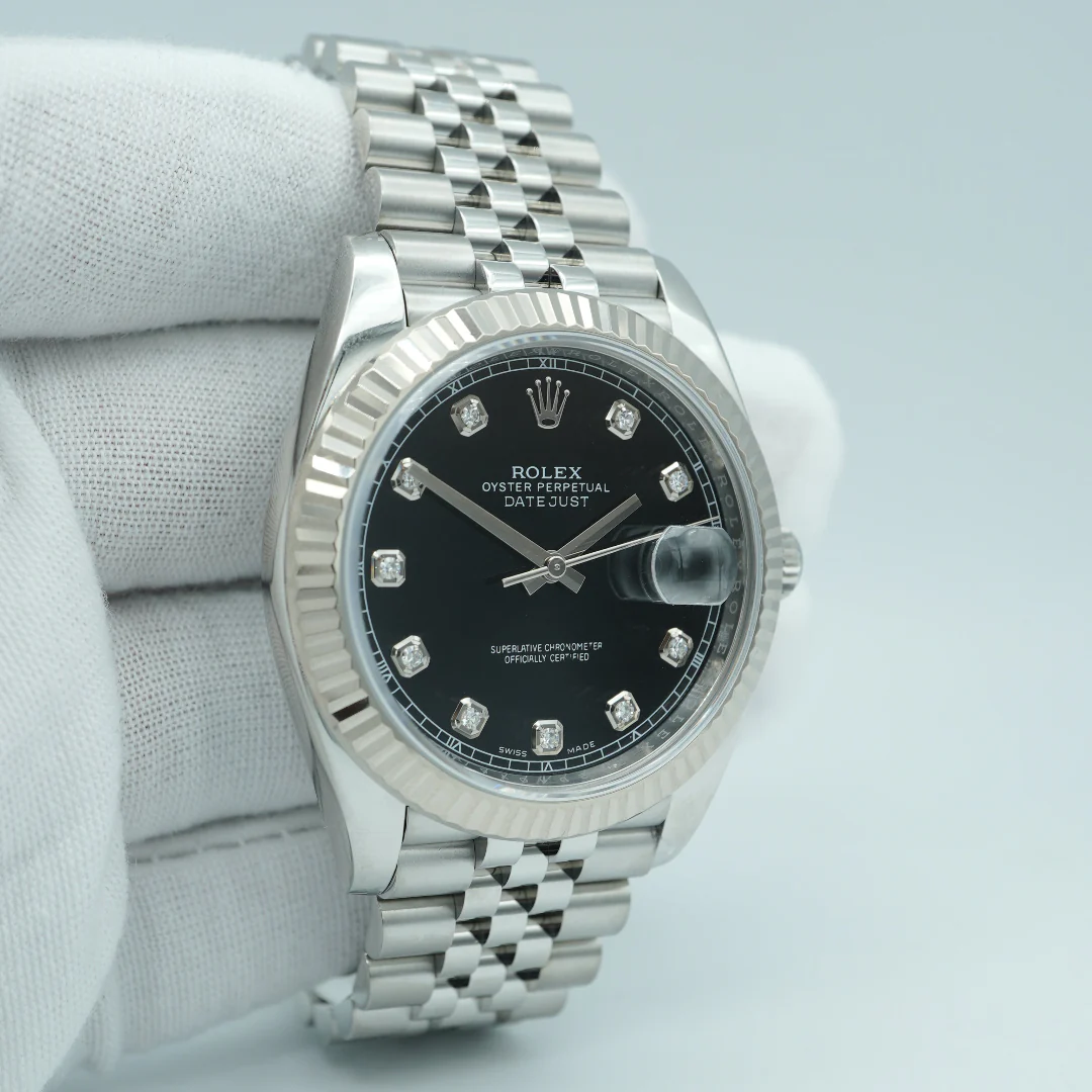 Rolex 126334 Datejust 41 mm 18k White Gold Black Diamond Dial Jubilee Bracelet Complete Set 2019 - Image 4