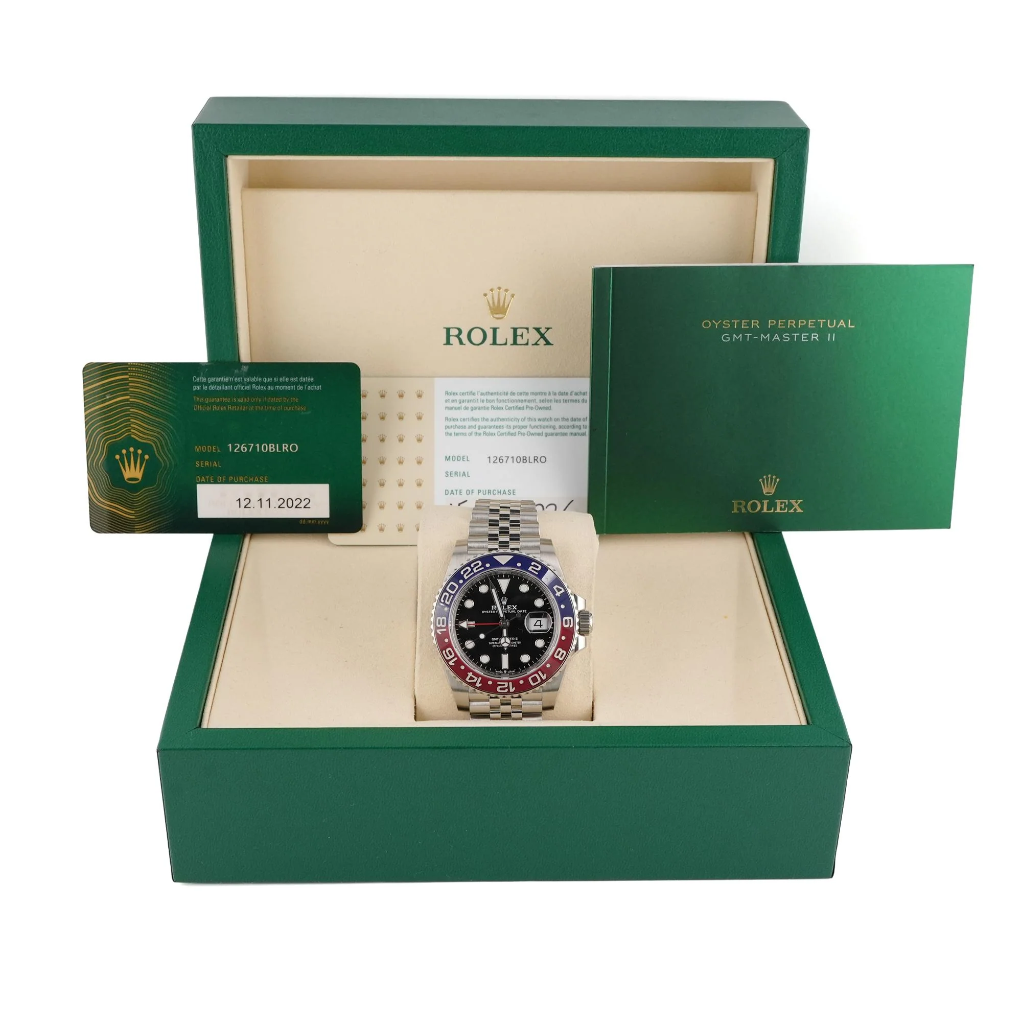 Rolex 126710BLRO GMT-Master II "Pepsi" Black Dial Jubilee Bracelet Box and Papers 2022 - Image 2
