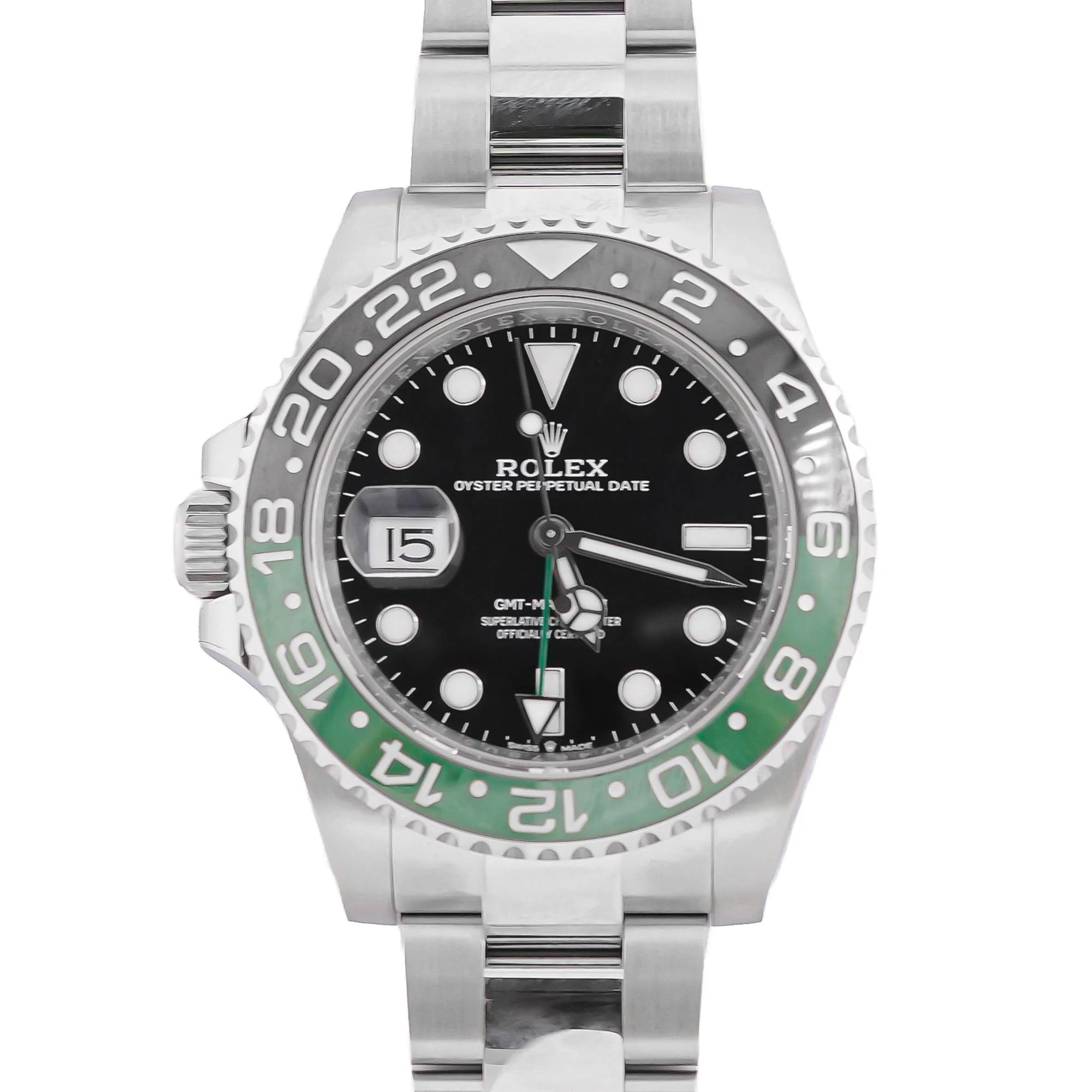 Rolex 126720VTNR GMT-Master II Lefty "Sprite" 40 mm Black Dial Oyster Bracelet Box and Papers 2026