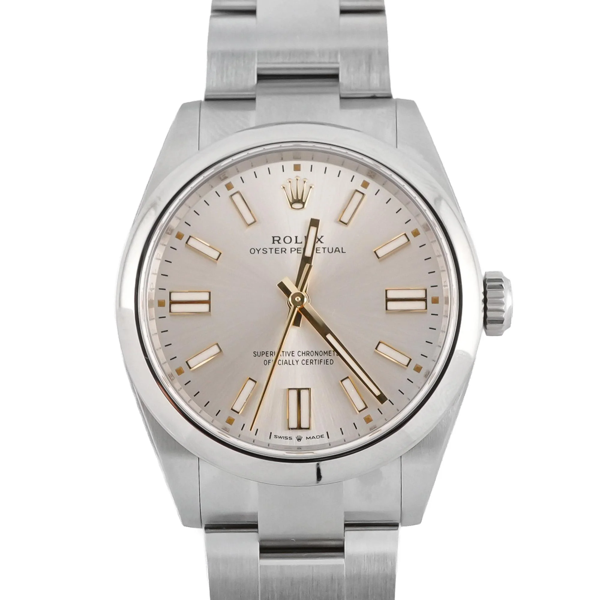 Rolex 134300 Oyster Perpetual 41 mm Smooth Bezel Silver Index Dial Oyster Bracelet Box and Papers 2026