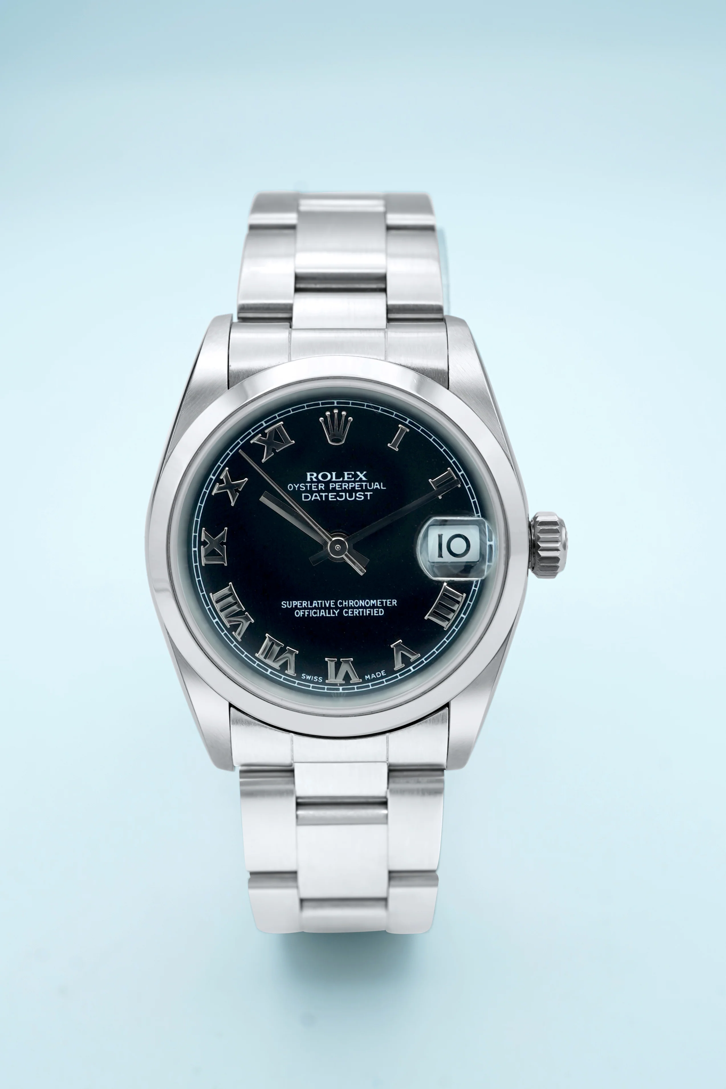 Rolex 178240 Datejust 31 mm Smooth Bezel Black Roman Dial Oyster Bracelet Box and Papers 2002 - Image 5