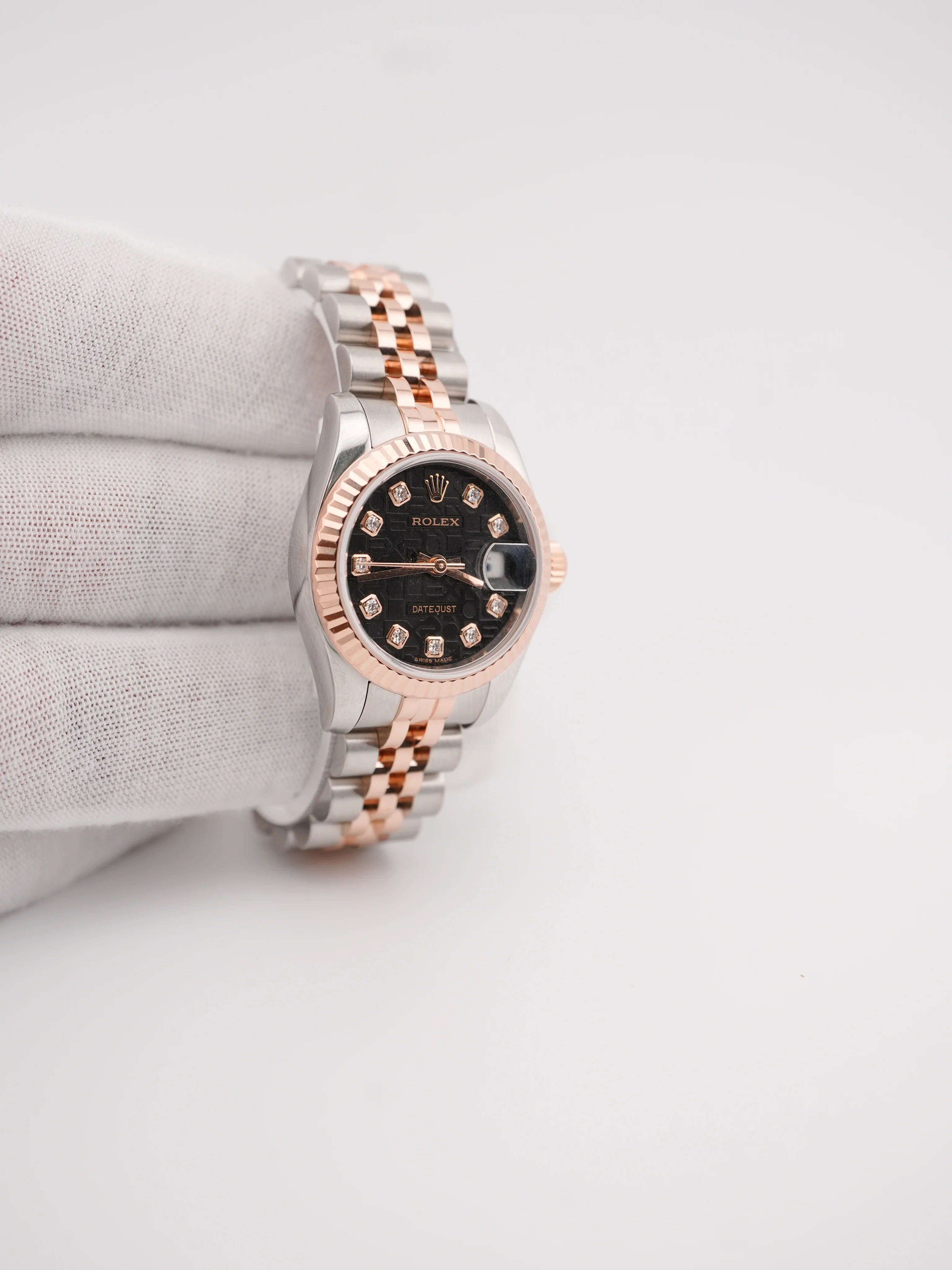Rolex 179171 Lady-Datejust 26 mm Jubilee Black Diamond Dial Jubilee Bracelet Complete Set 2014 - Image 4