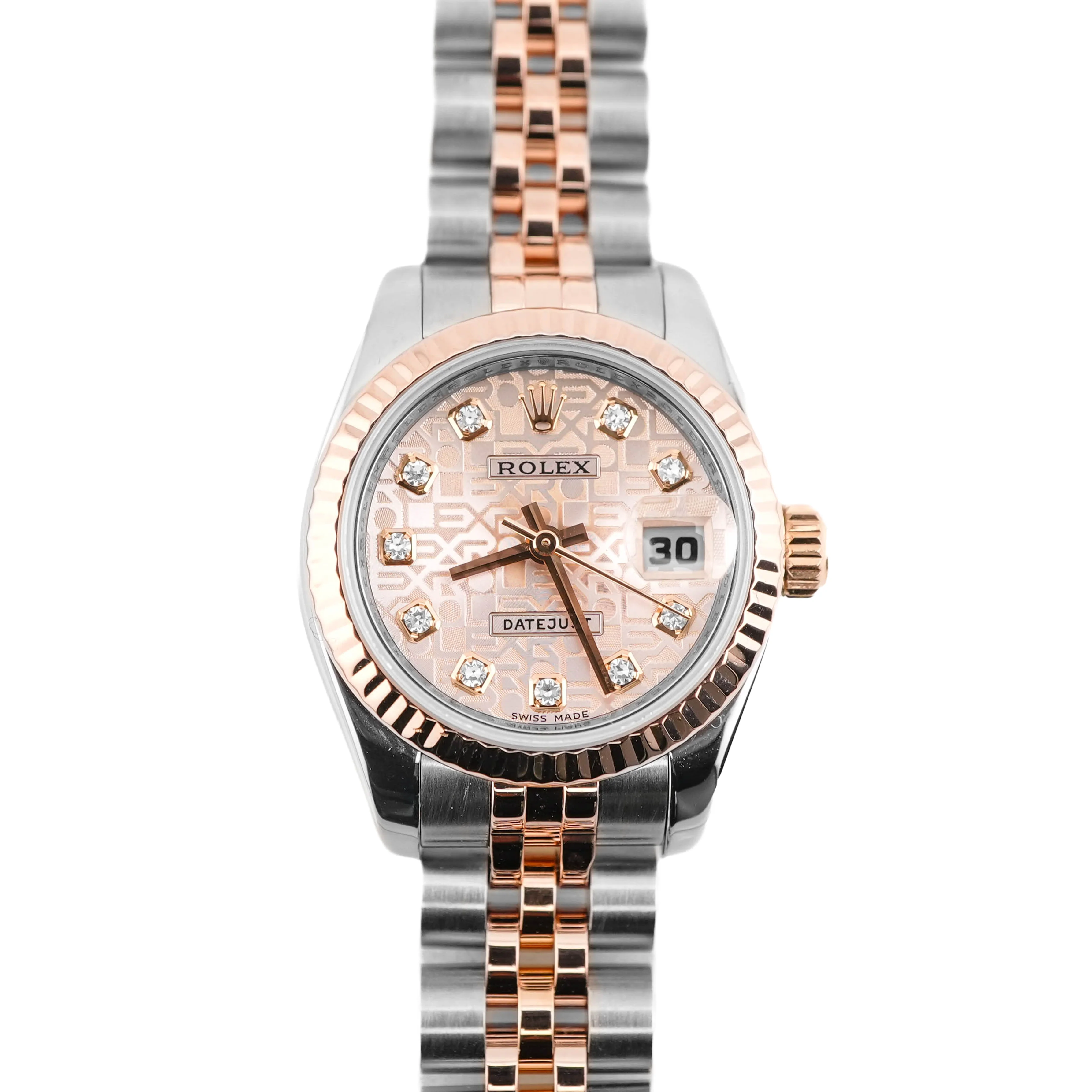 Rolex 179171 Lady-Datejust 26 mm Pink Jubilee Diamond Dial Jubilee Bracelet Box and Papers 2009